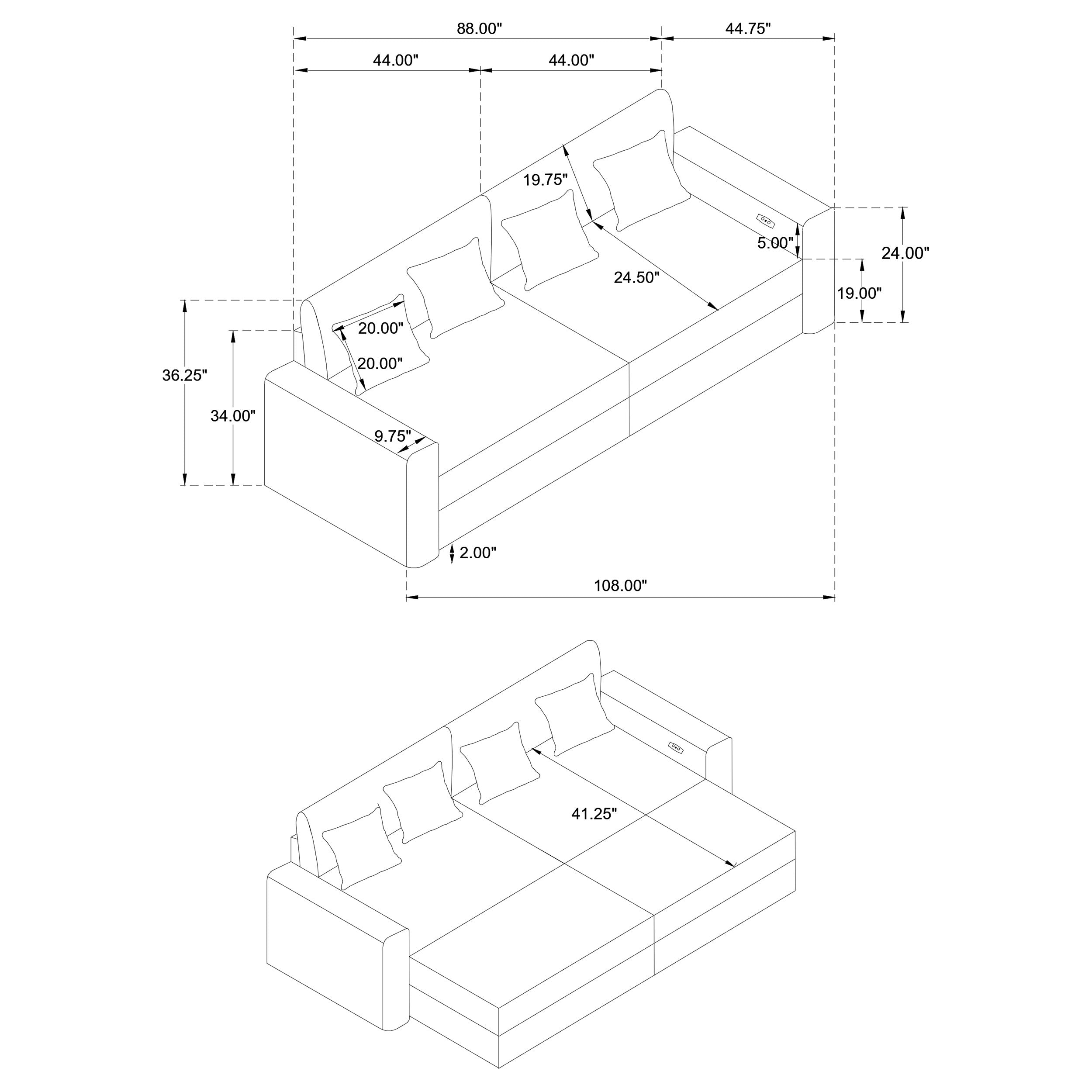 Jacana Sofa with Power Chaise - Ideal Furniture (Fresno,CA)
