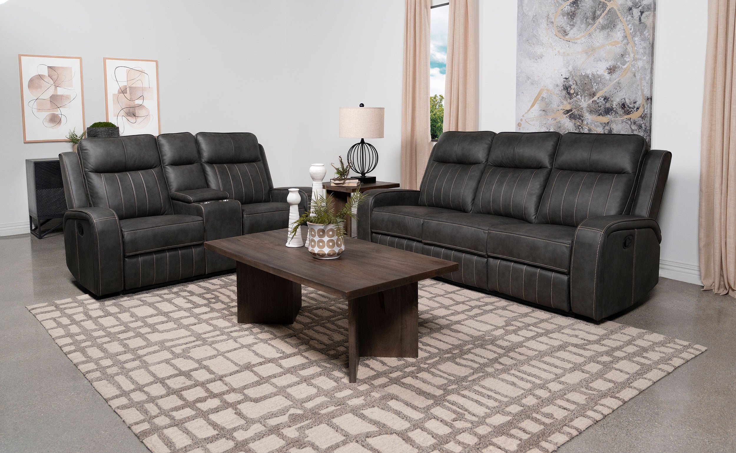 Raelynn Reclining Sofa Set - Ideal Furniture (Fresno,CA)