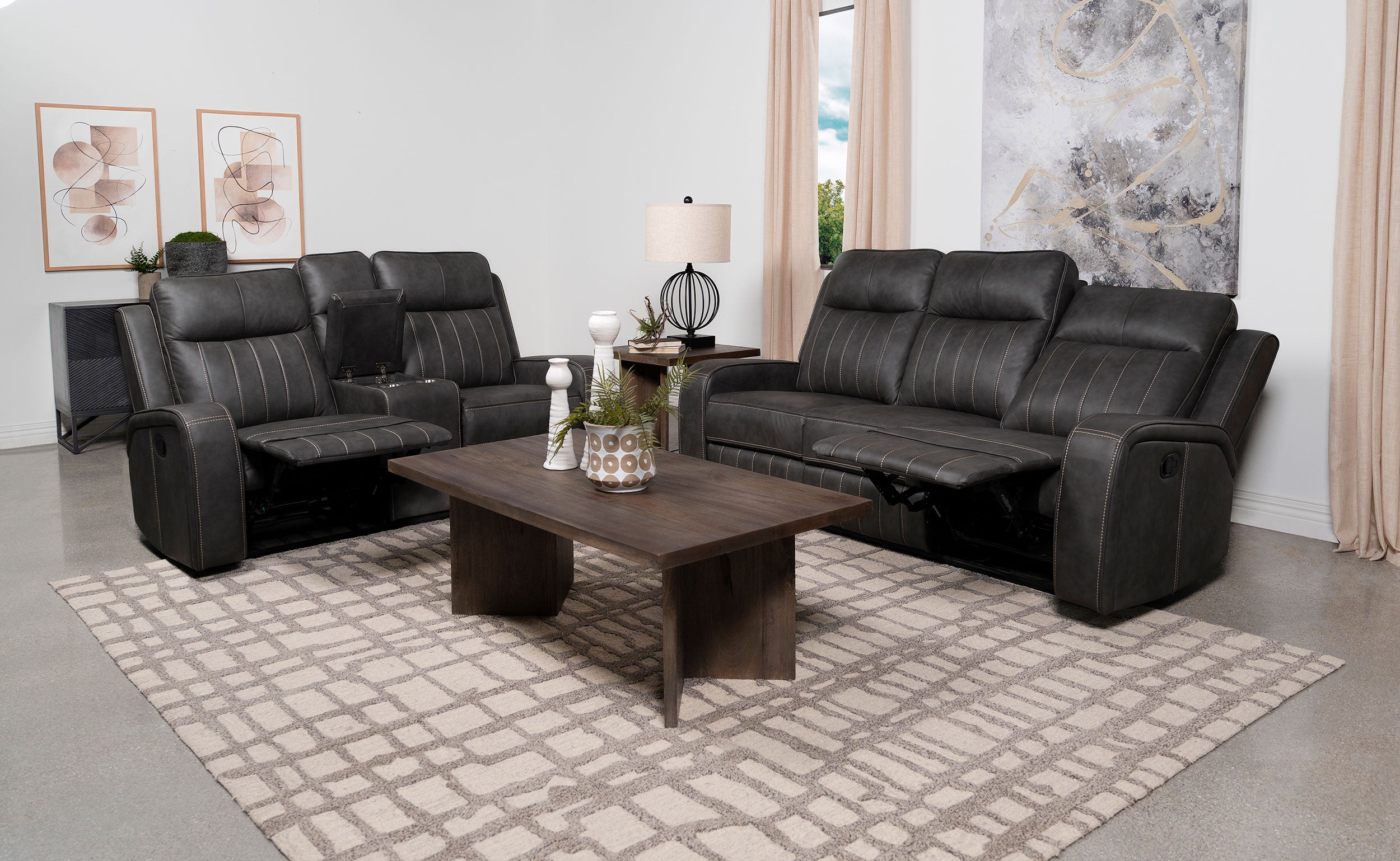 Raelynn Reclining Sofa Set - Ideal Furniture (Fresno,CA)
