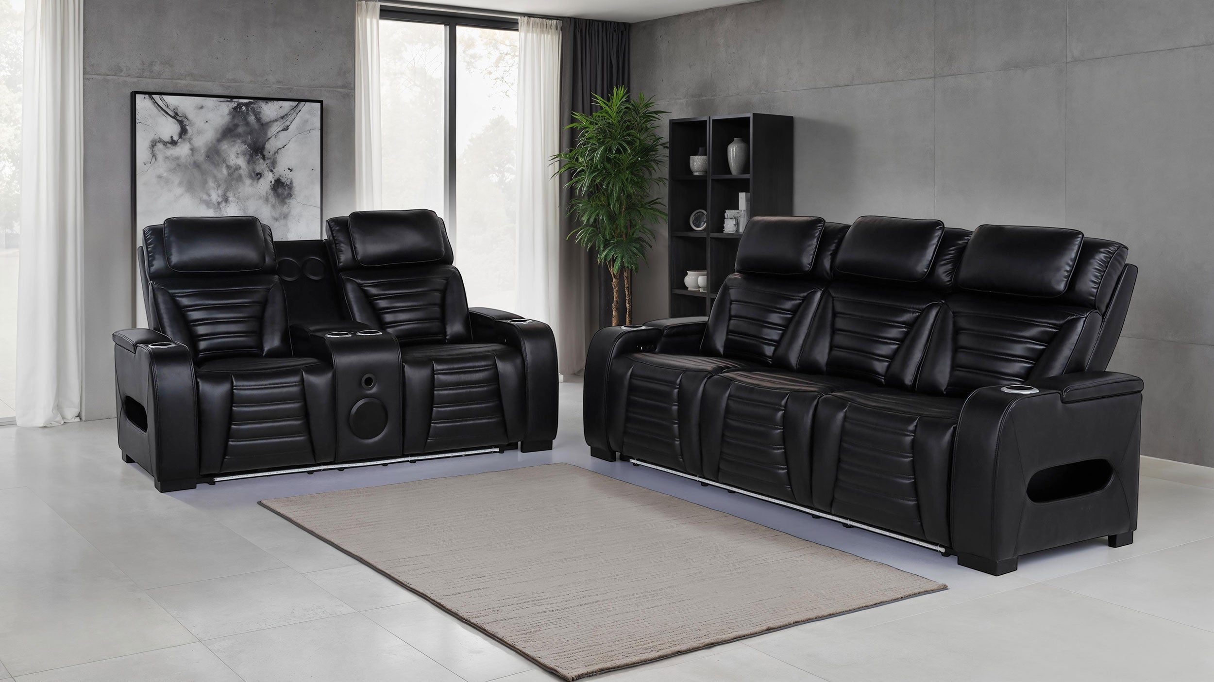 Zuma Dual Power Reclining Sofa Set - Ideal Furniture (Fresno,CA)