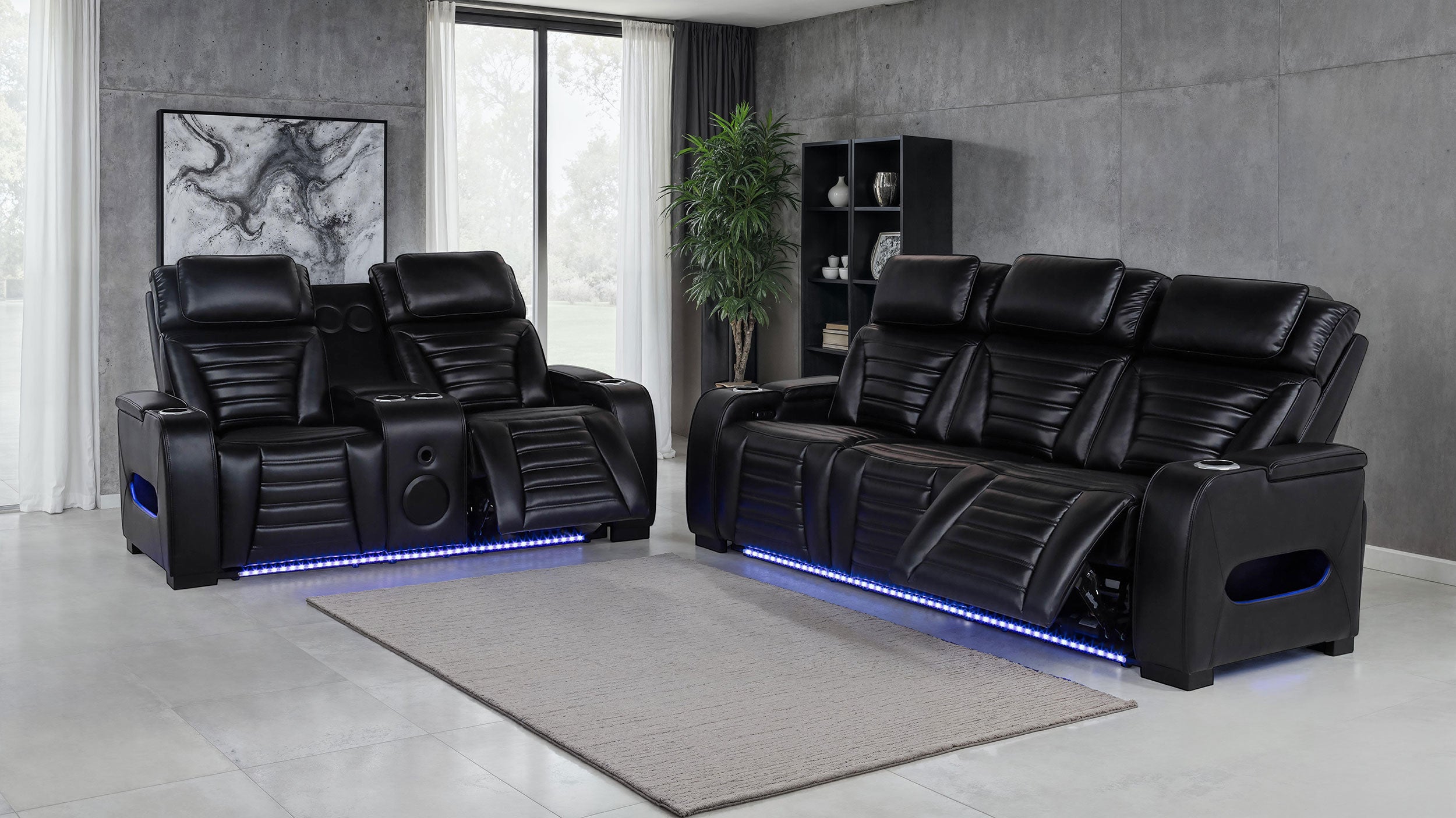 Zuma Dual Power Reclining Loveseat - Ideal Furniture (Fresno,CA)
