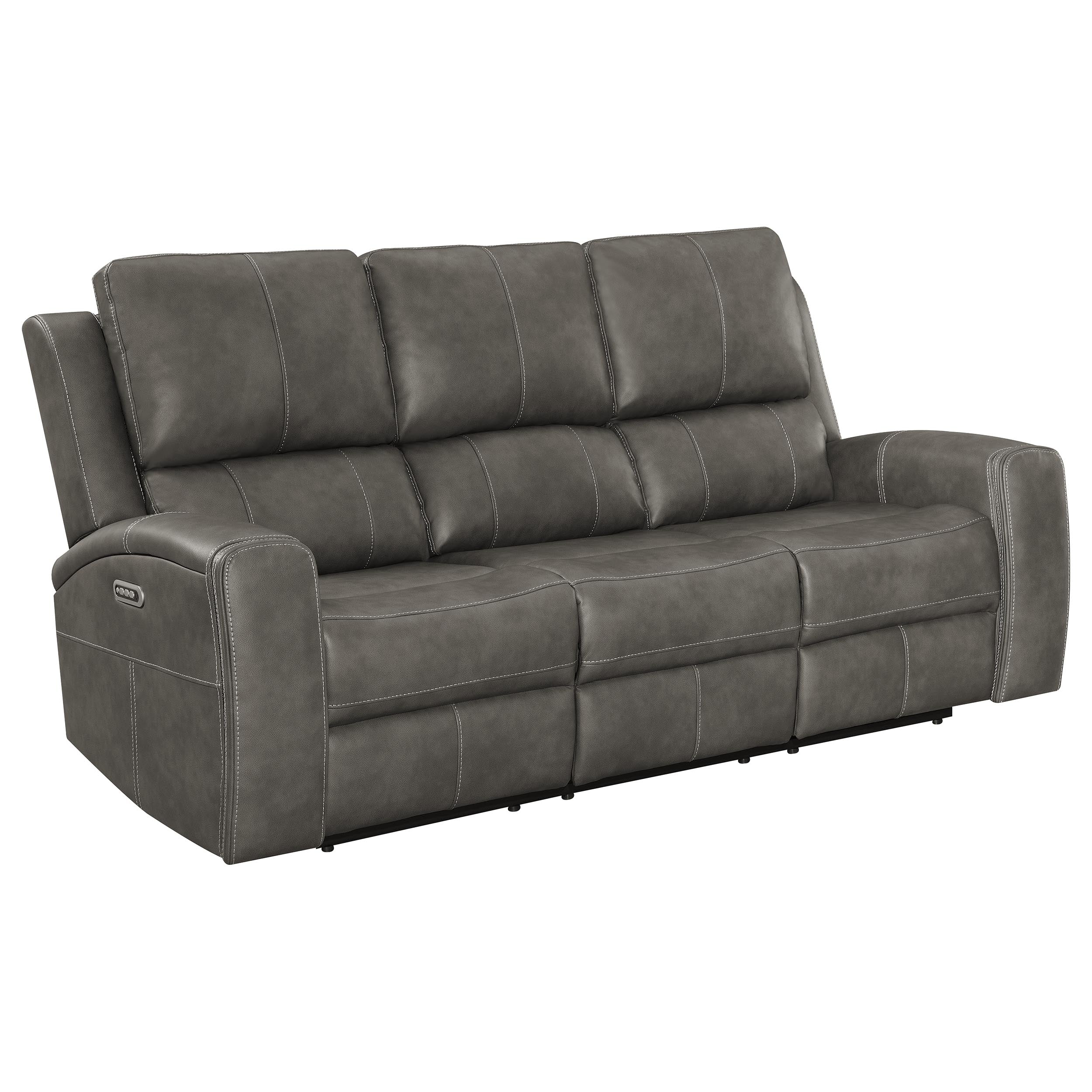 Brickston Triple Power Reclining Sofa Set - Ideal Furniture (Fresno,CA)