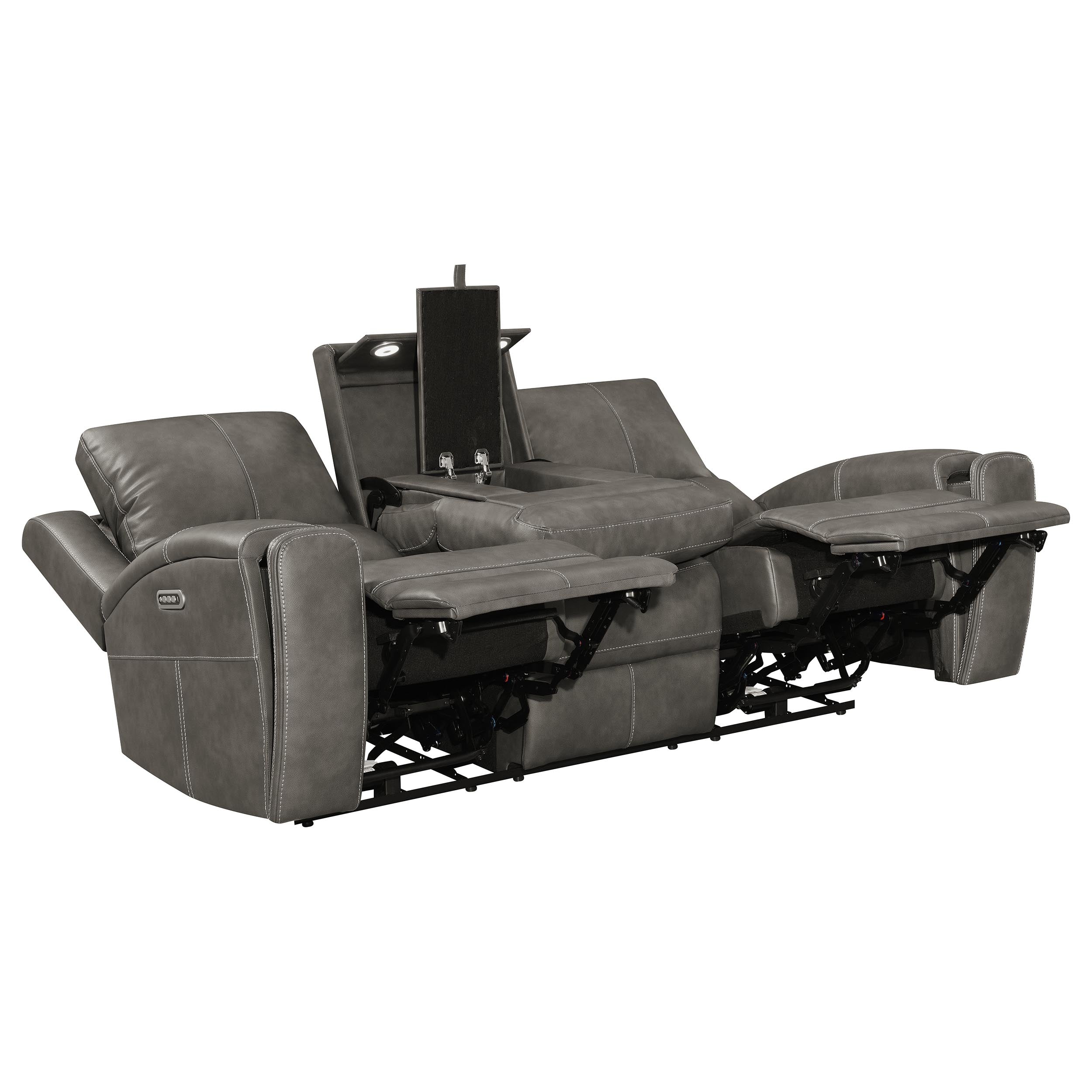 Brickston Triple Power Reclining Sofa Set - Ideal Furniture (Fresno,CA)