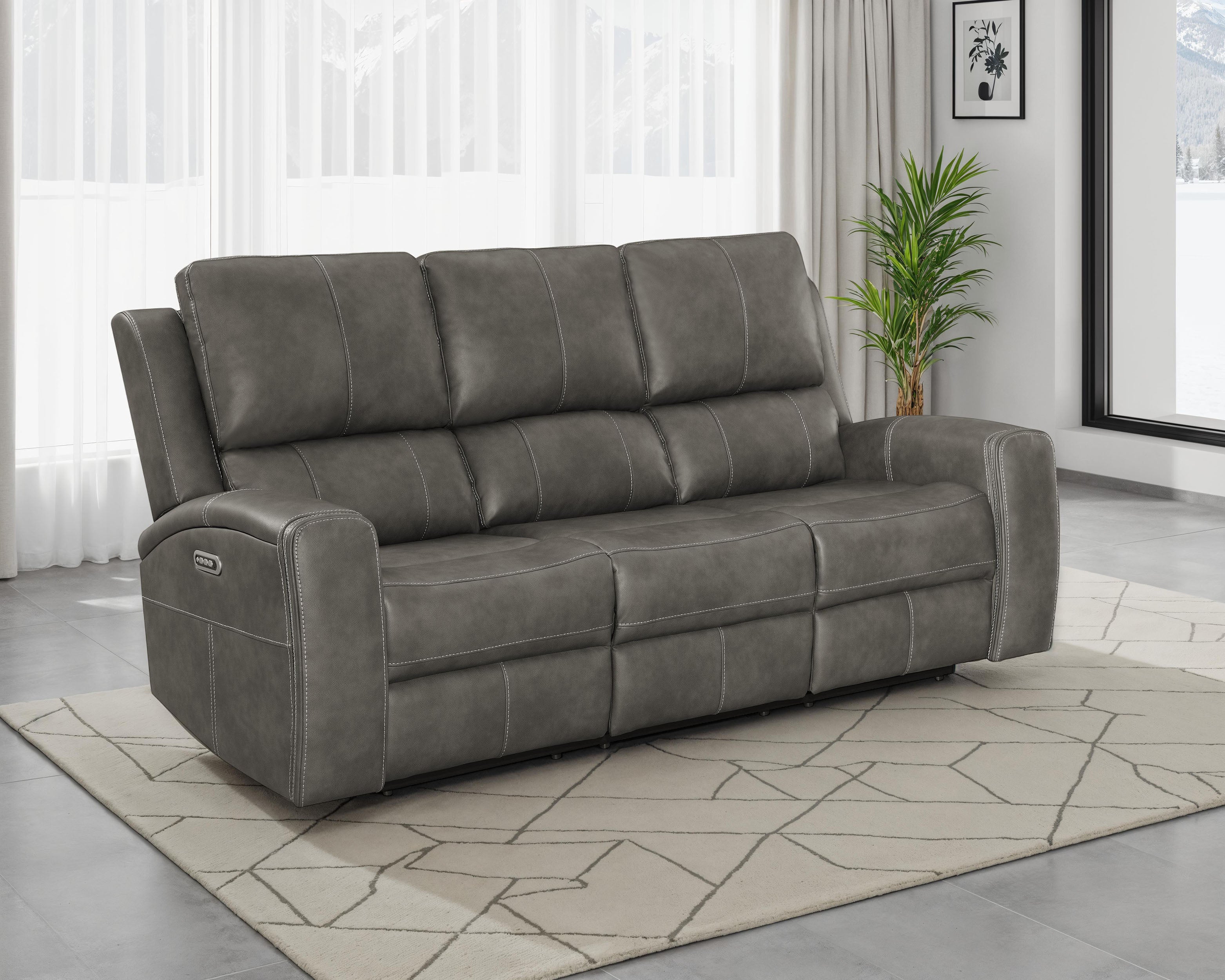 Brickston Triple Power Reclining Sofa - Ideal Furniture (Fresno,CA)