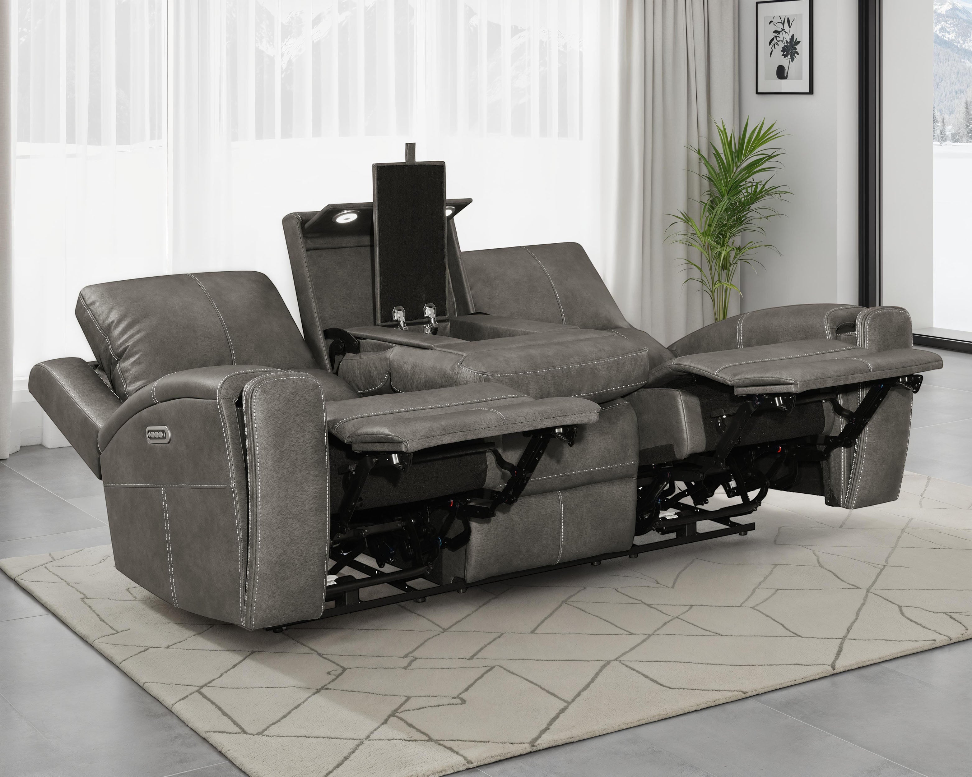 Brickston Triple Power Reclining Sofa - Ideal Furniture (Fresno,CA)