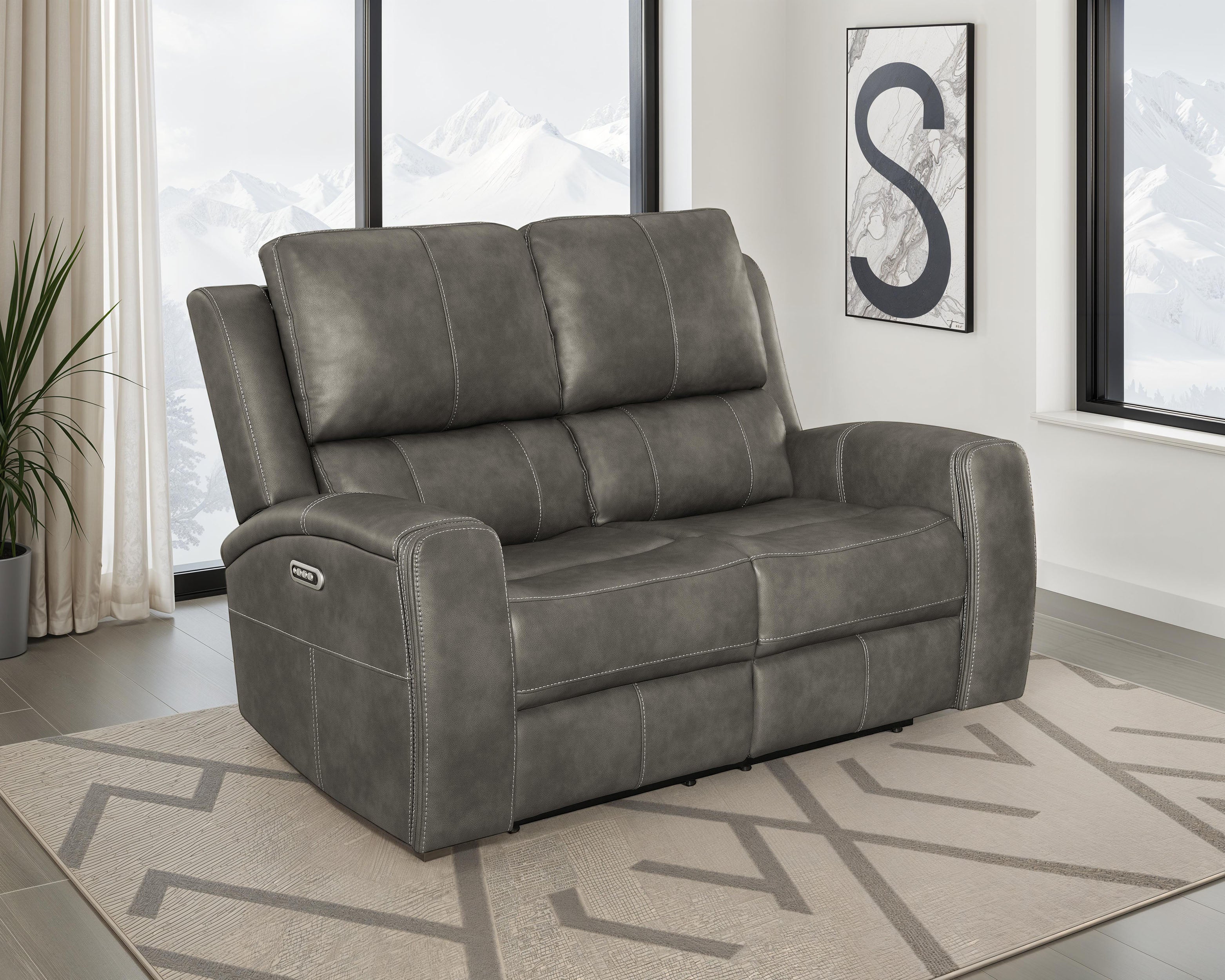 Brickston Triple Power Reclining Loveseat - Ideal Furniture (Fresno,CA)