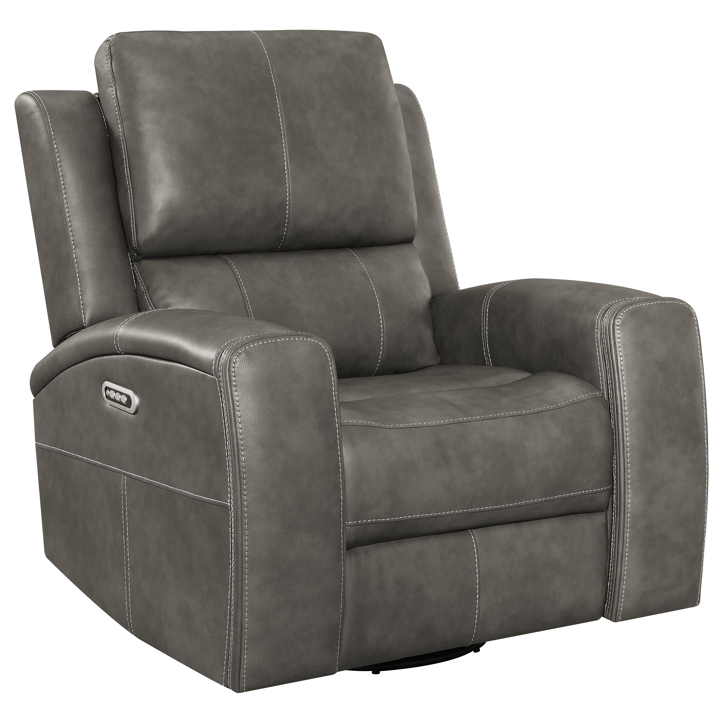 Brickston Triple Power Swivel Glider Recliner - Ideal Furniture (Fresno,CA)