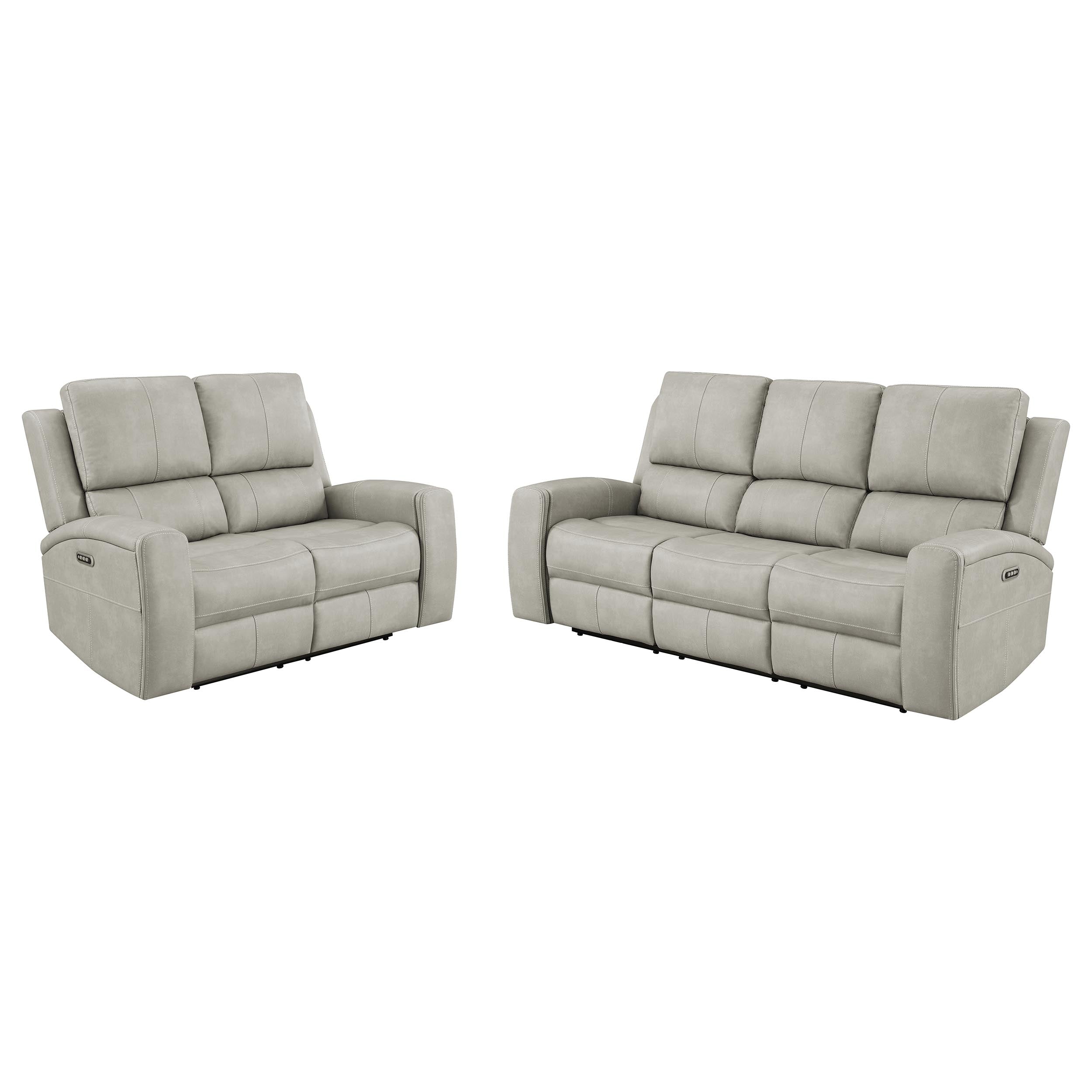 Brickston Triple Power Reclining Sofa Set - Ideal Furniture (Fresno,CA)