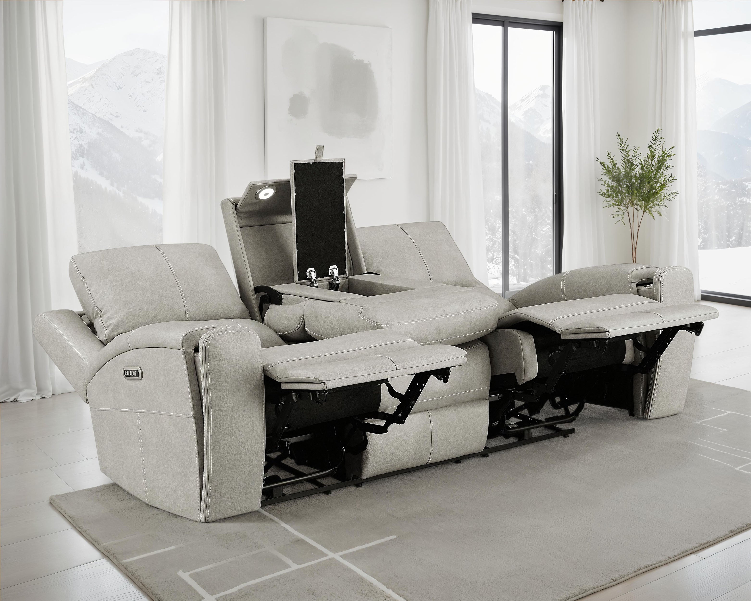 Brickston Triple Power Reclining Sofa - Ideal Furniture (Fresno,CA)