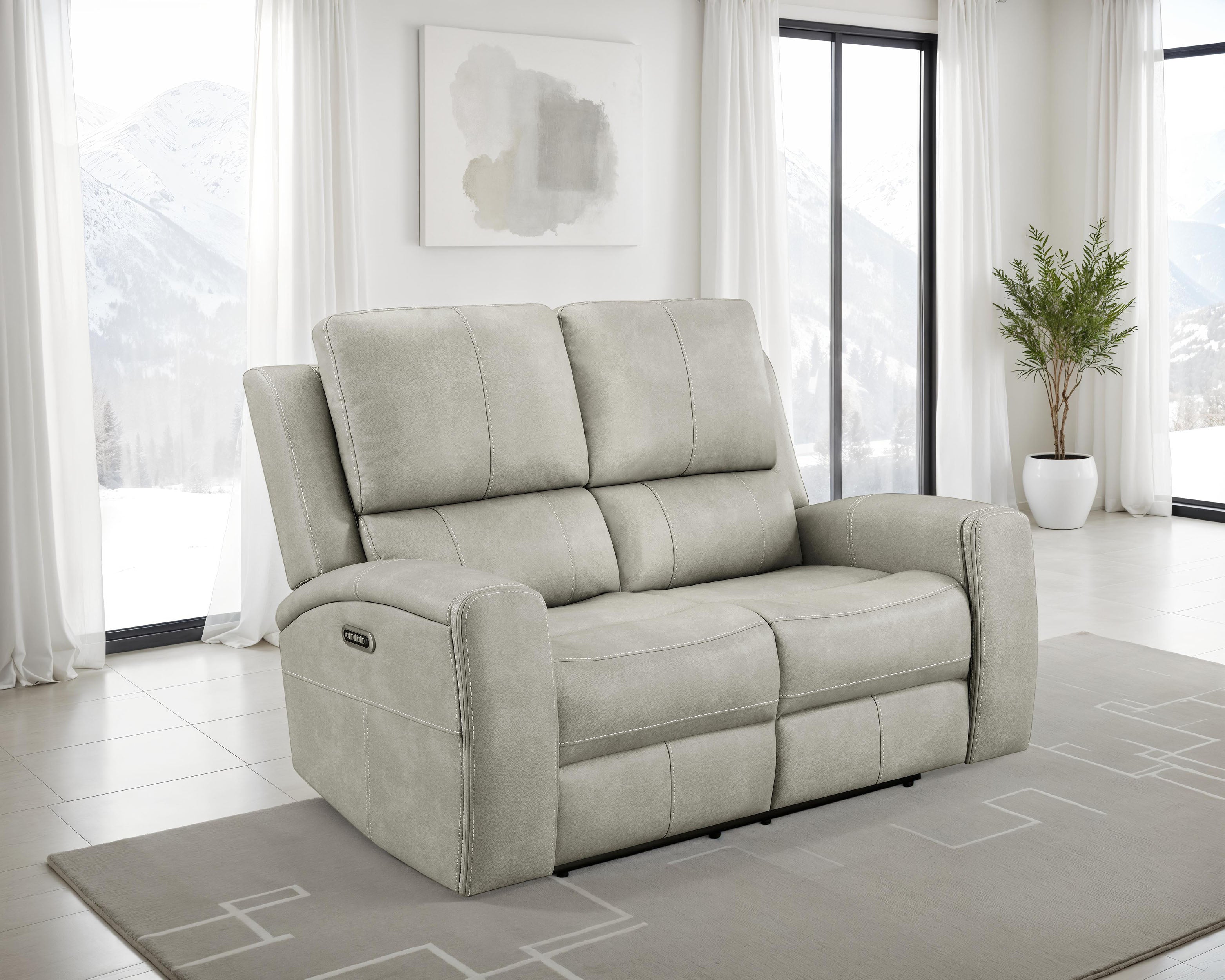 Brickston Triple Power Reclining Loveseat - Ideal Furniture (Fresno,CA)