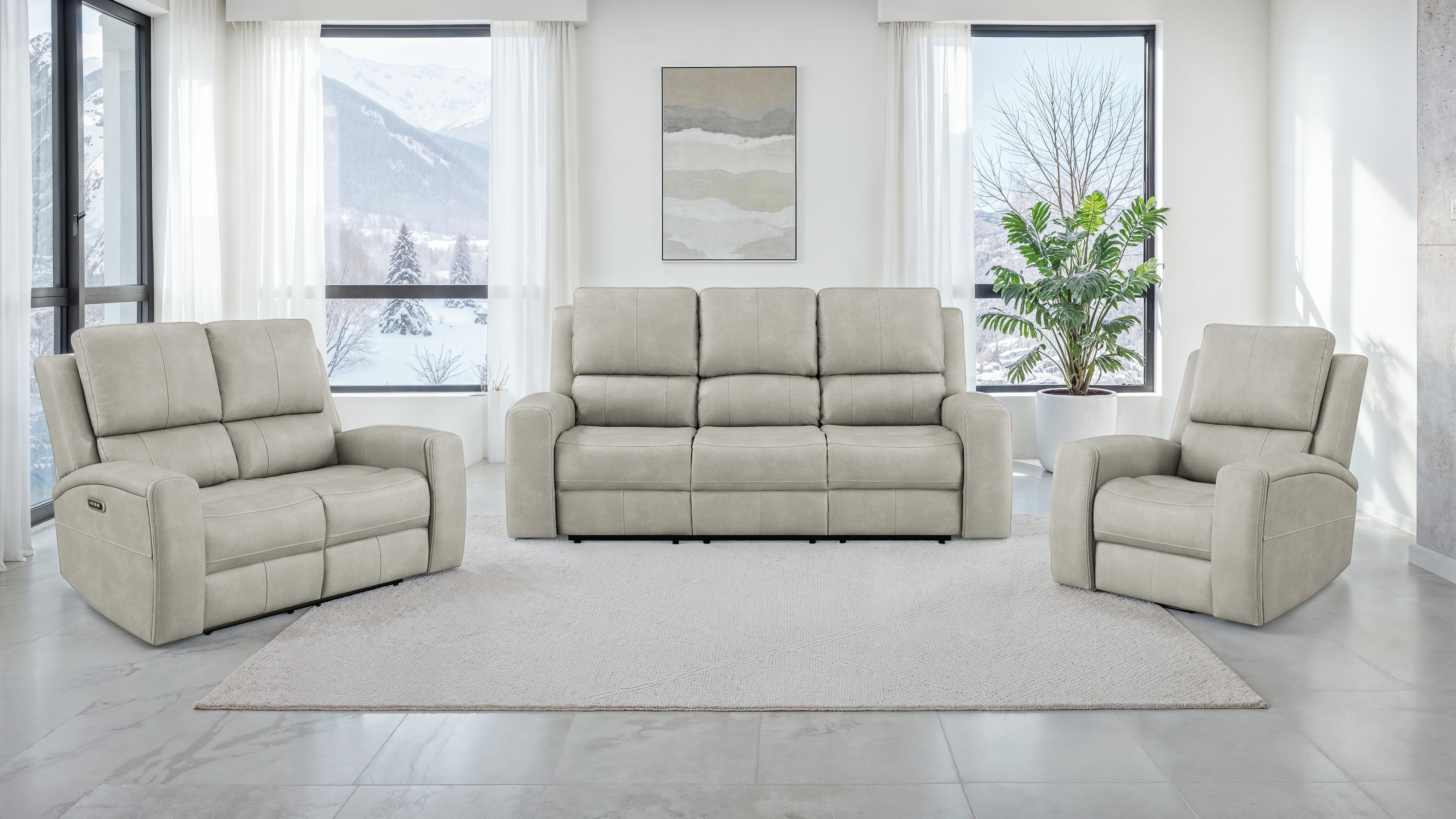 Brickston Triple Power Reclining Loveseat - Ideal Furniture (Fresno,CA)