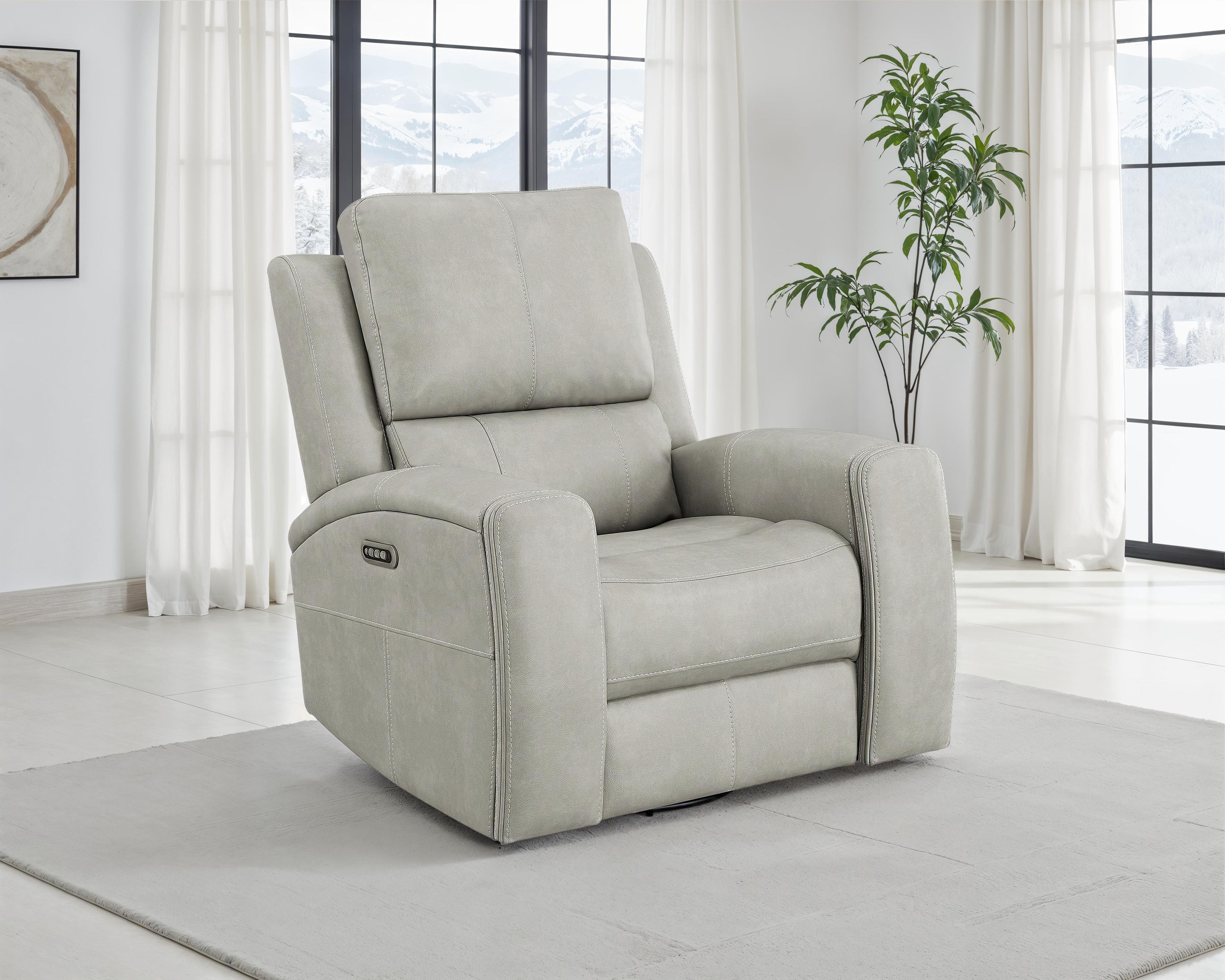 Brickston Triple Power Swivel Glider Recliner - Ideal Furniture (Fresno,CA)