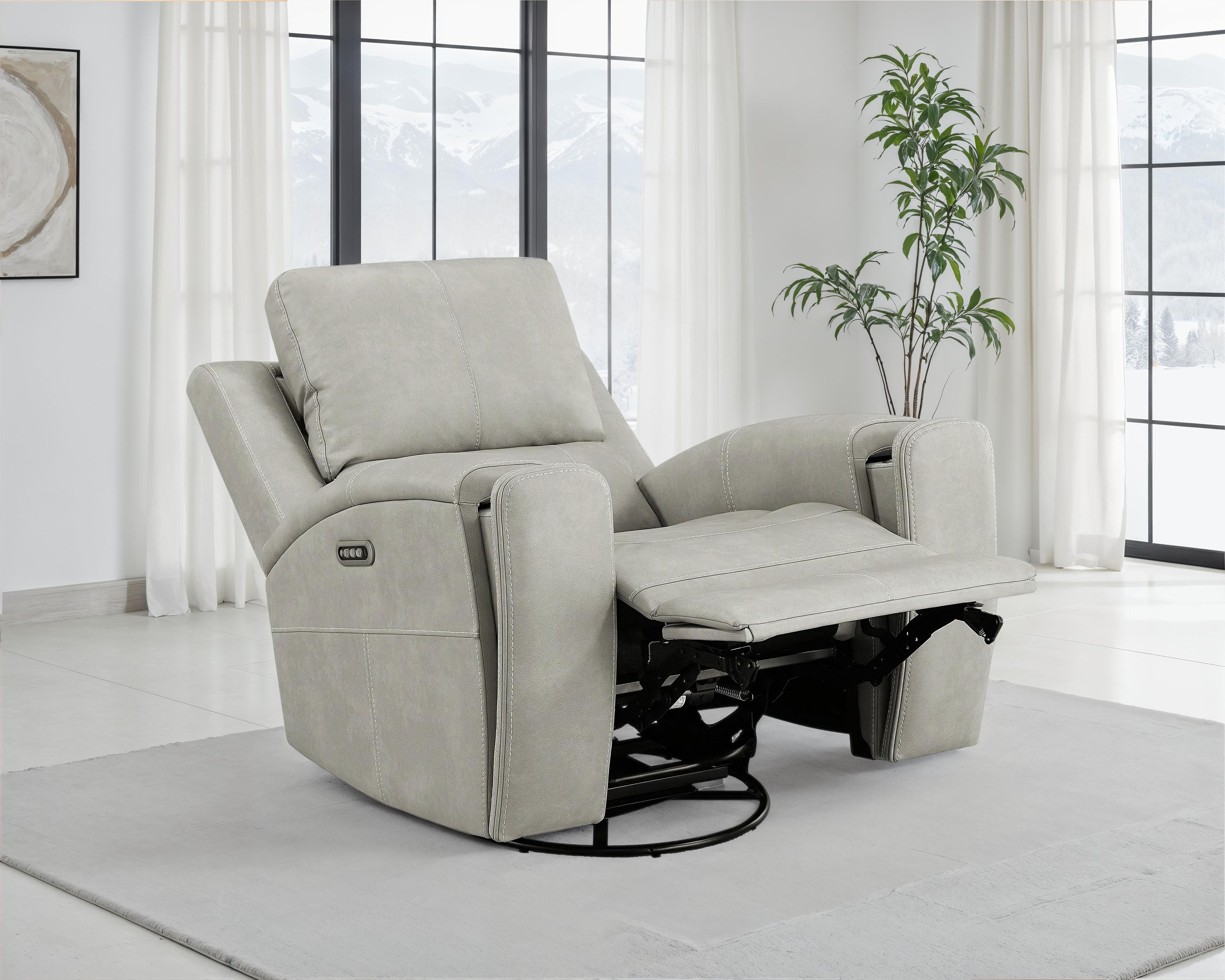 Brickston Triple Power Swivel Glider Recliner - Ideal Furniture (Fresno,CA)