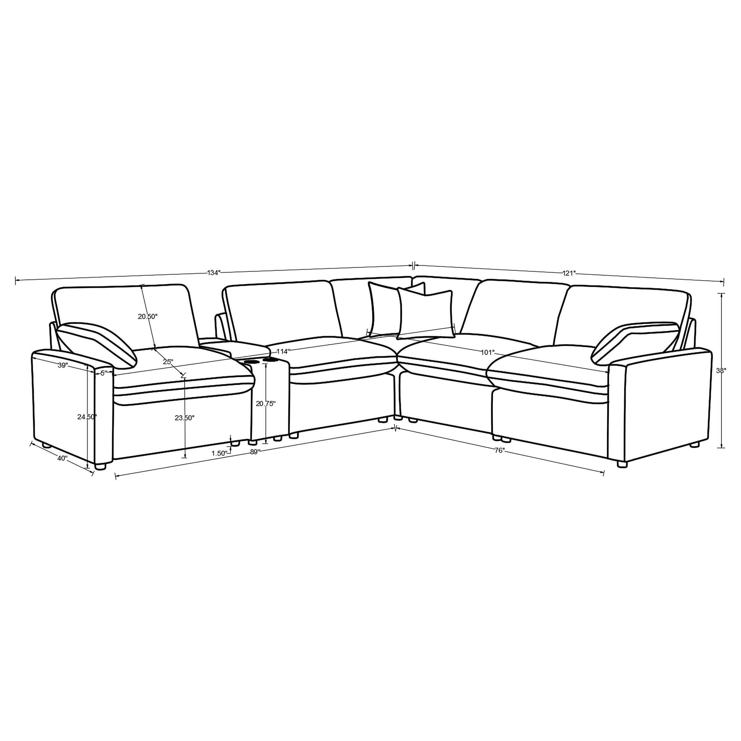 Collins Modular Power Reclining Sectional Sofa - Ideal Furniture (Fresno,CA)