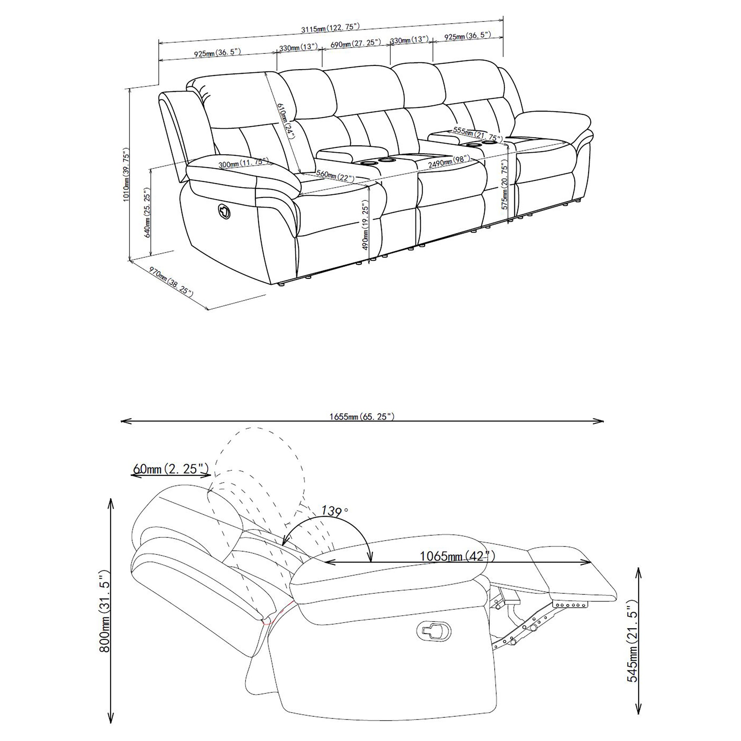 Bahrain Home Theater Seating - Ideal Furniture (Fresno,CA)