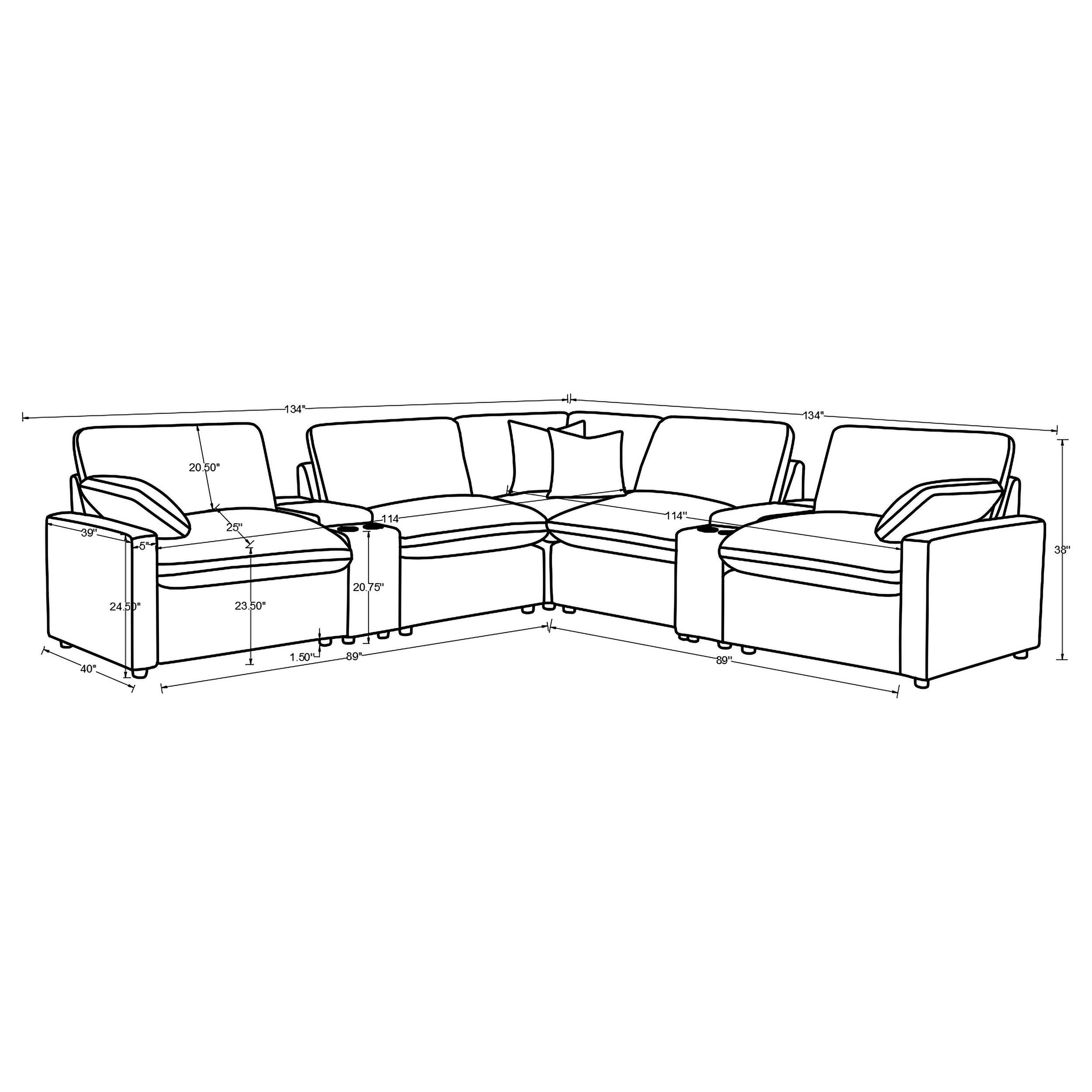 Collins Modular Power Reclining Sectional Sofa - Ideal Furniture (Fresno,CA)