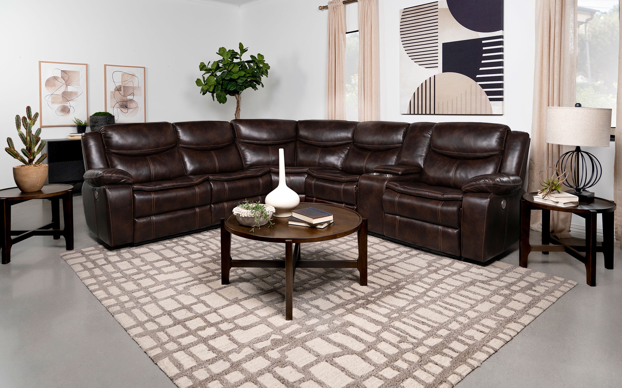 Sycamore Power Reclining Sectional Sofa - Ideal Furniture (Fresno,CA)