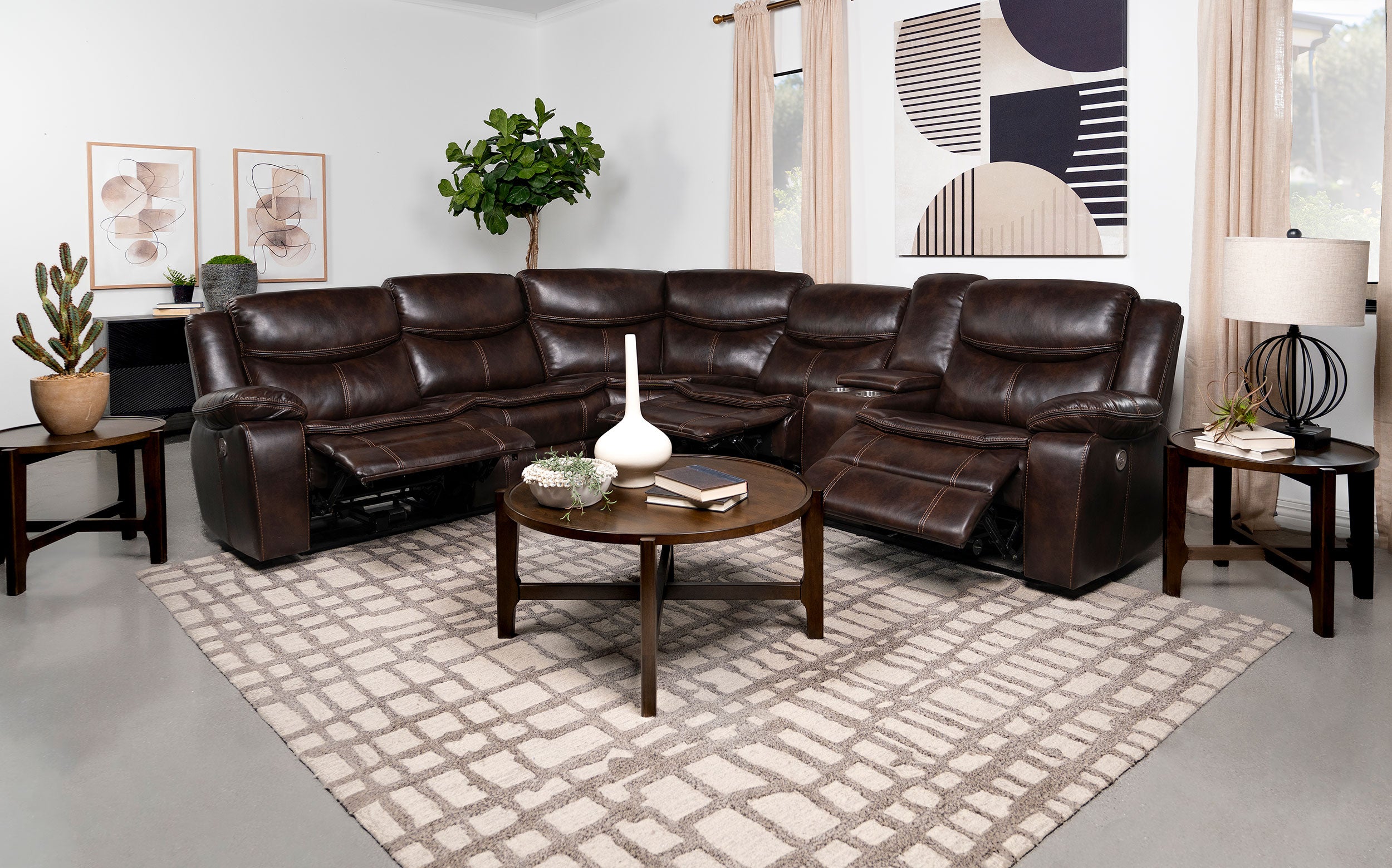 Sycamore Power Reclining Sectional Sofa - Ideal Furniture (Fresno,CA)