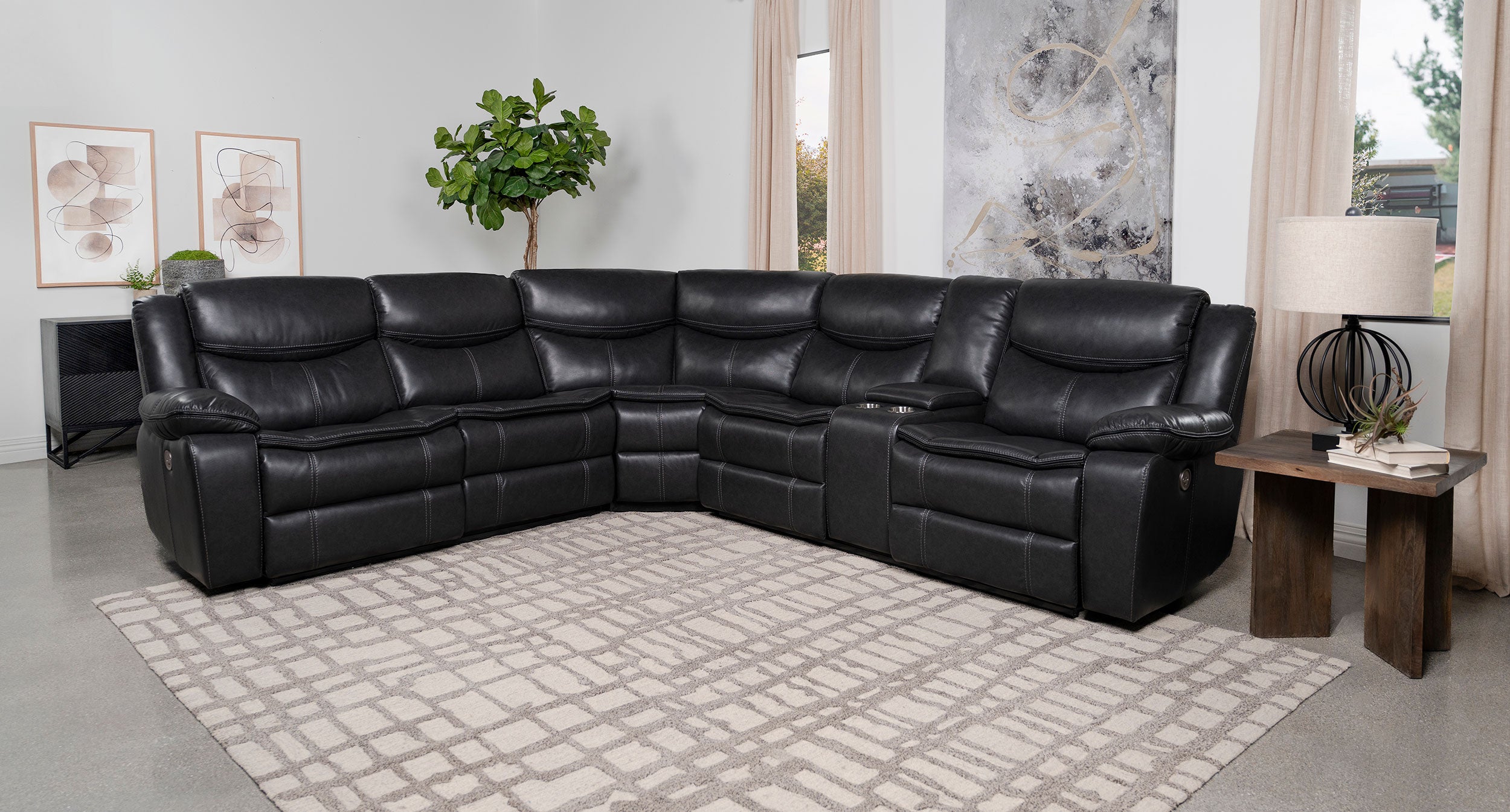 Sycamore Power Reclining Sectional Sofa - Ideal Furniture (Fresno,CA)