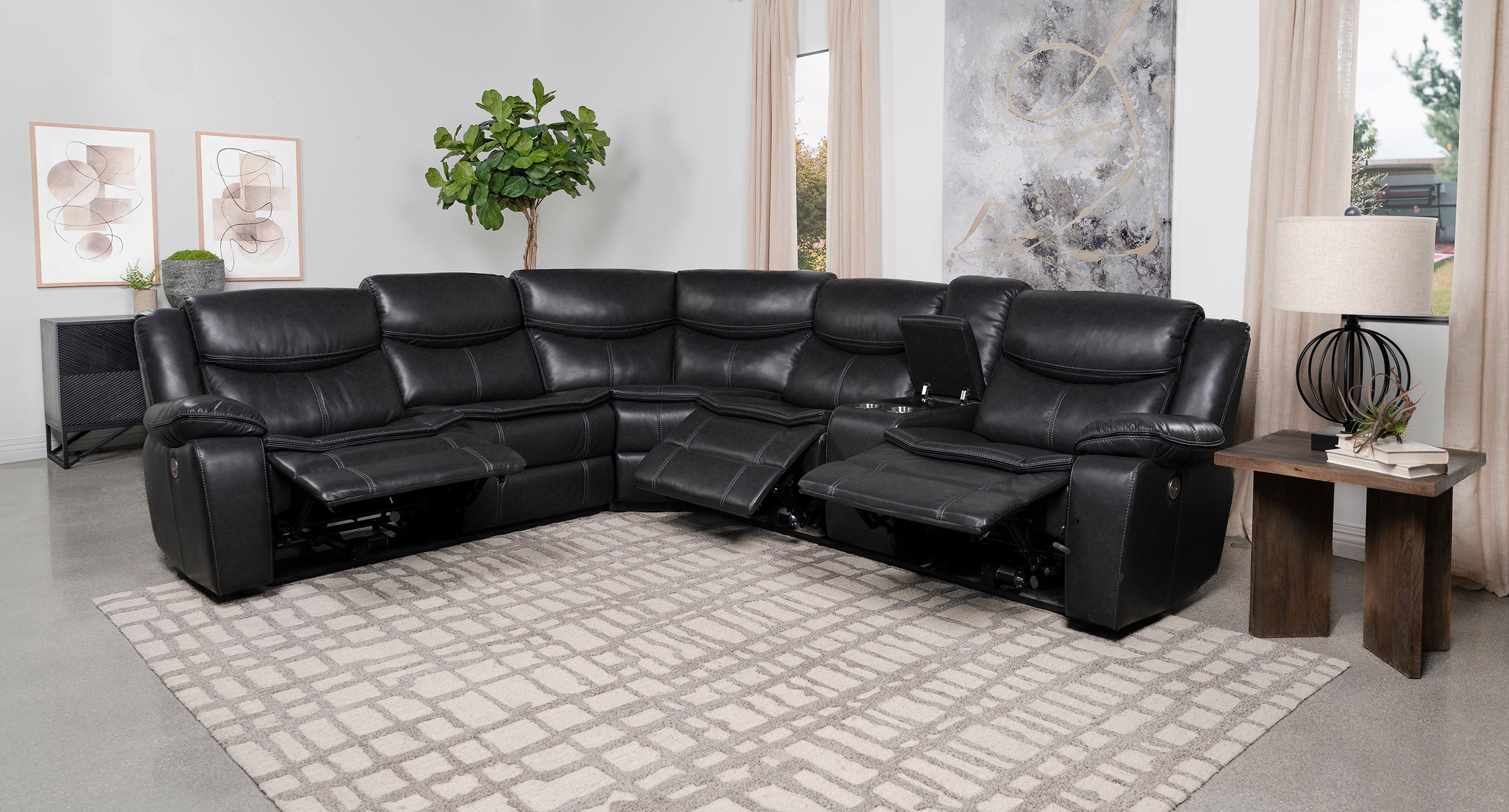 Sycamore Power Reclining Sectional Sofa - Ideal Furniture (Fresno,CA)