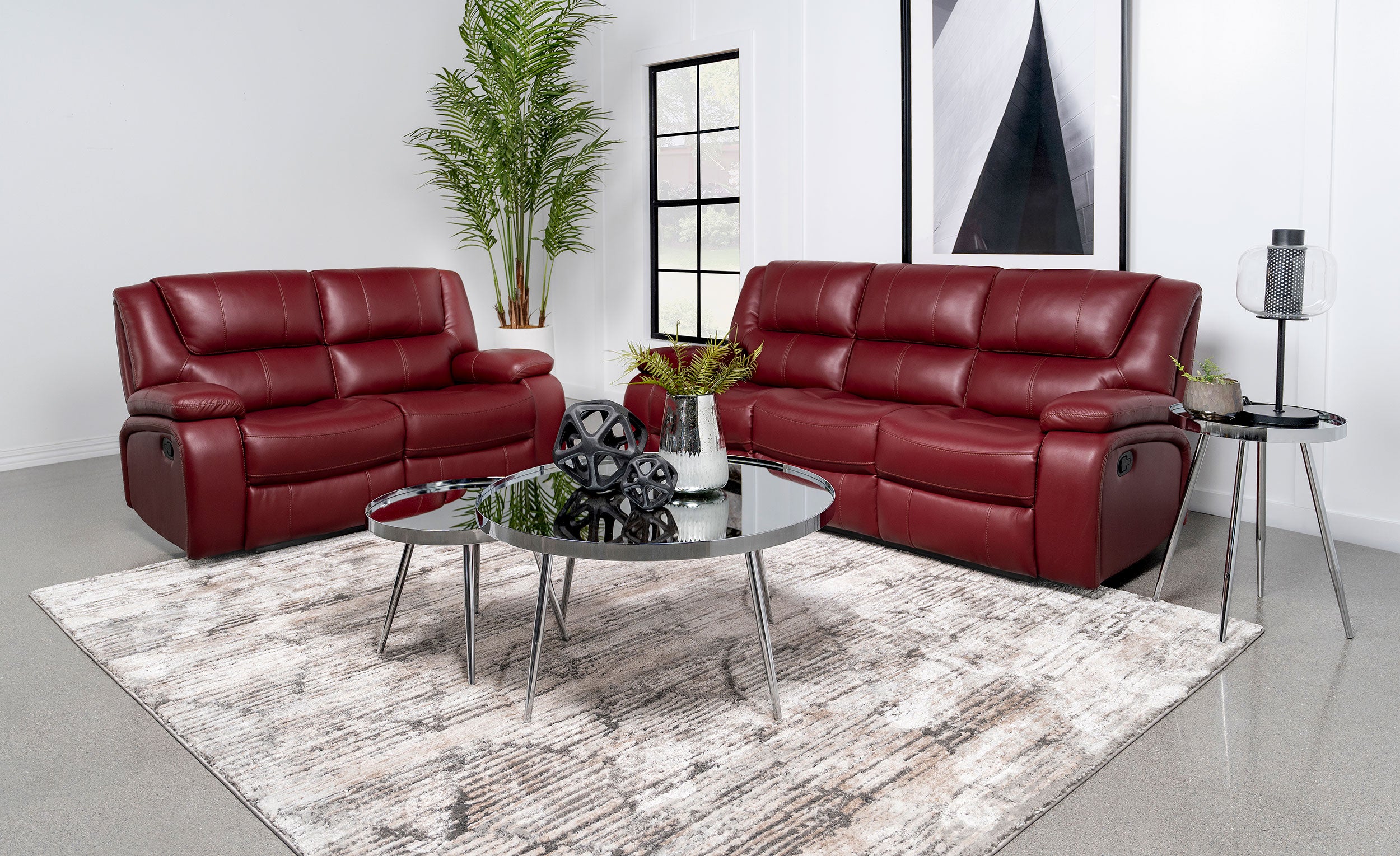 Camila Reclining Sofa Set - Ideal Furniture (Fresno,CA)