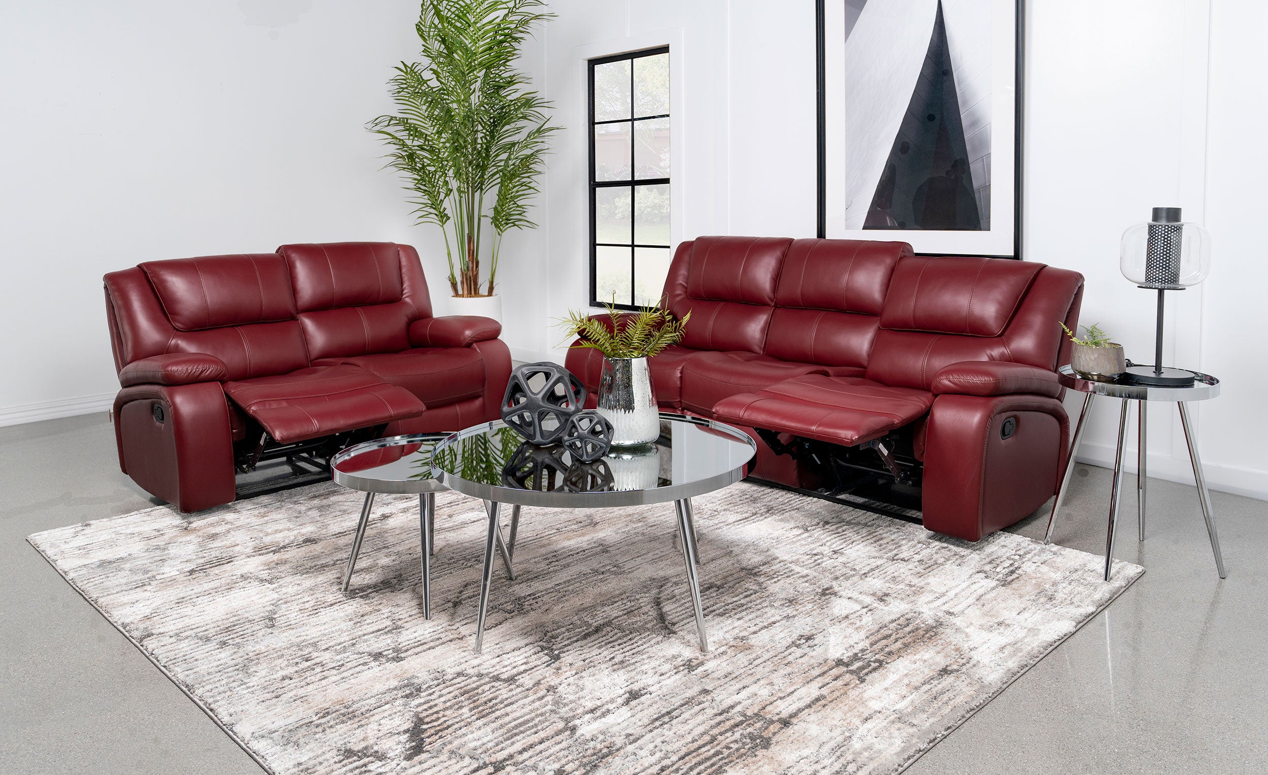 Camila Reclining Sofa Set - Ideal Furniture (Fresno,CA)