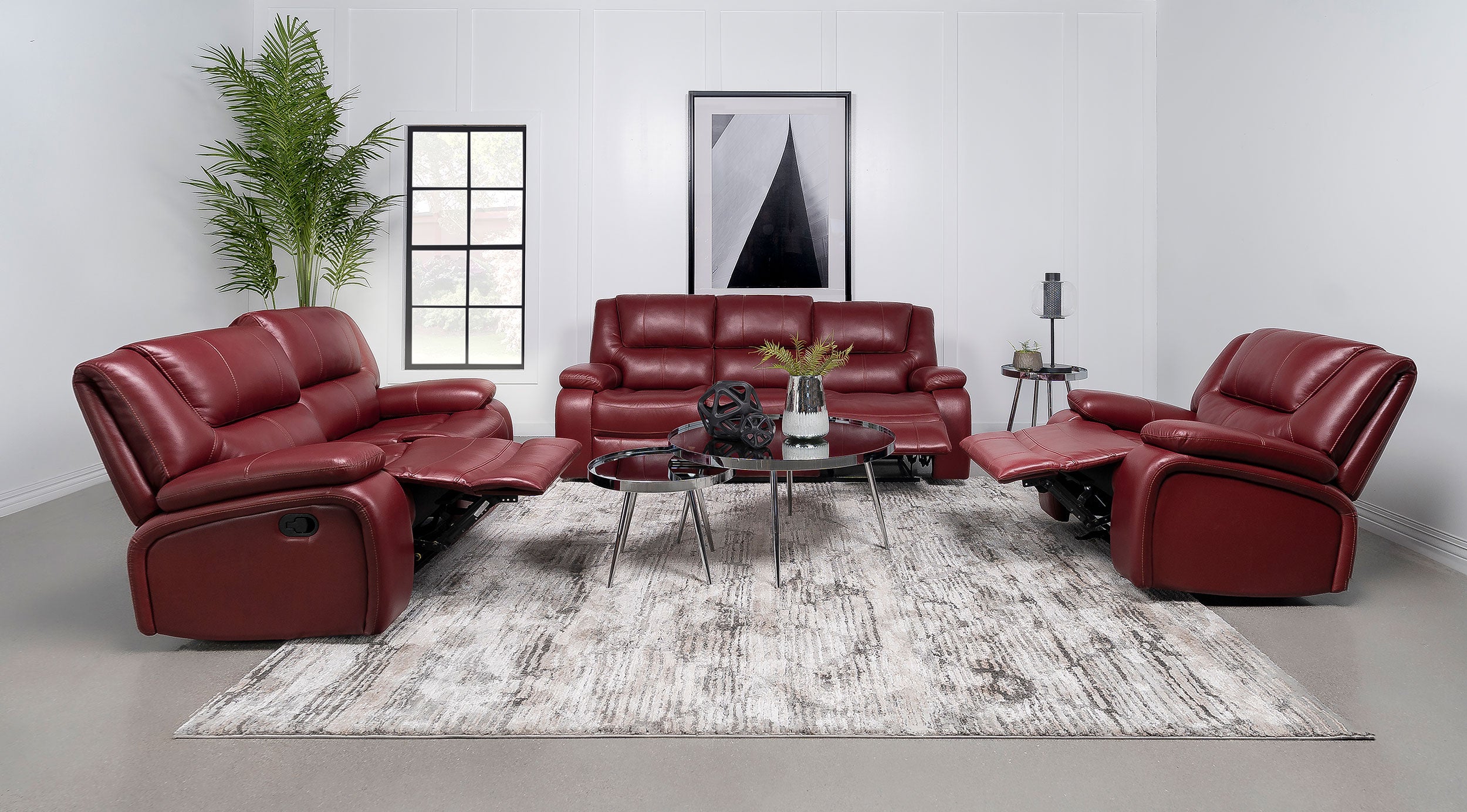 Camila Reclining Sofa Set - Ideal Furniture (Fresno,CA)