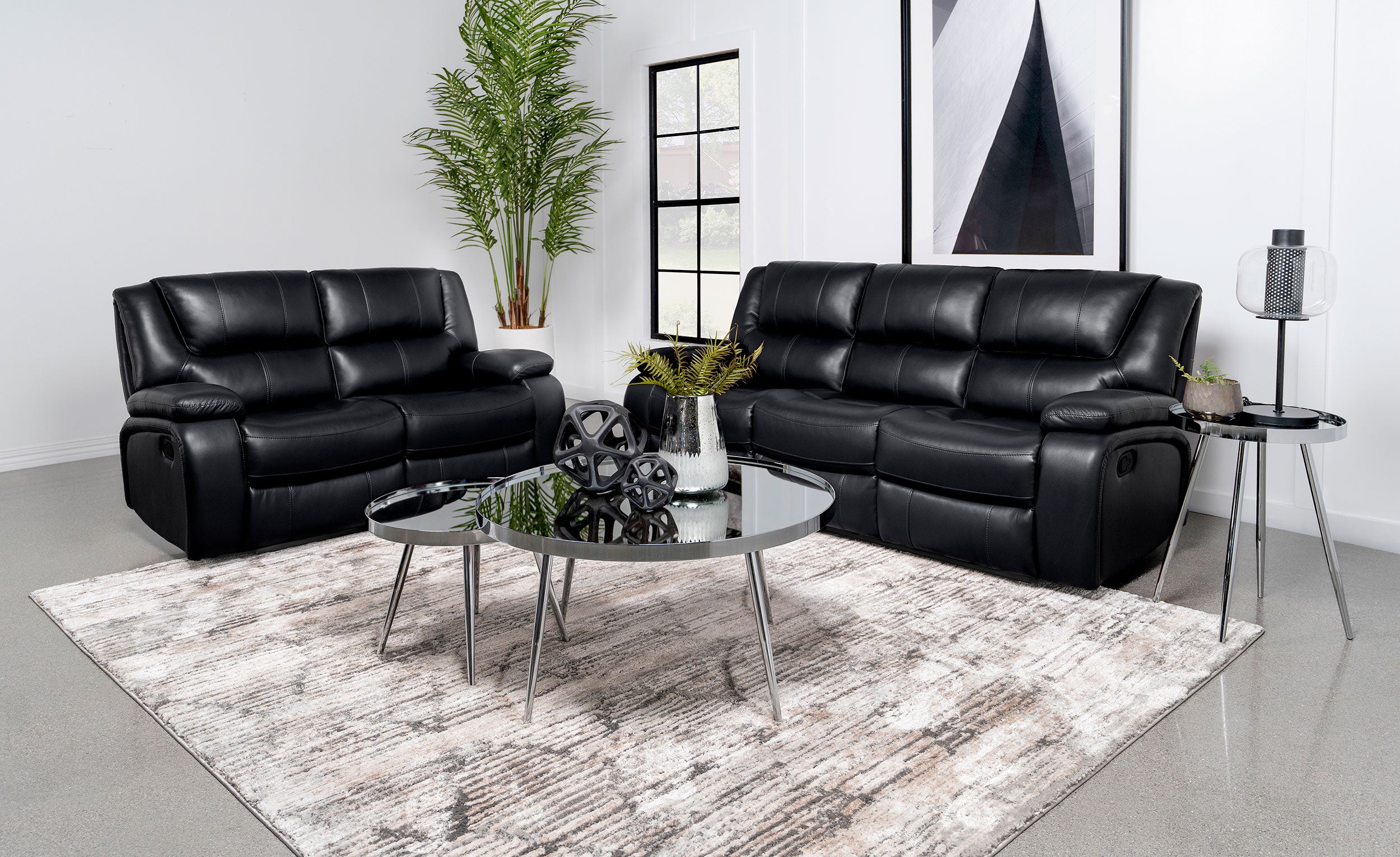 Camila Reclining Sofa Set - Ideal Furniture (Fresno,CA)