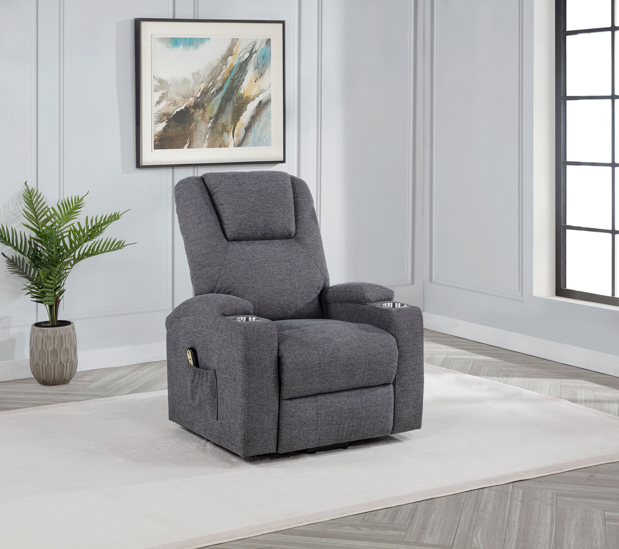 Louie Power Lift Massage Recliner - Ideal Furniture (Fresno,CA)