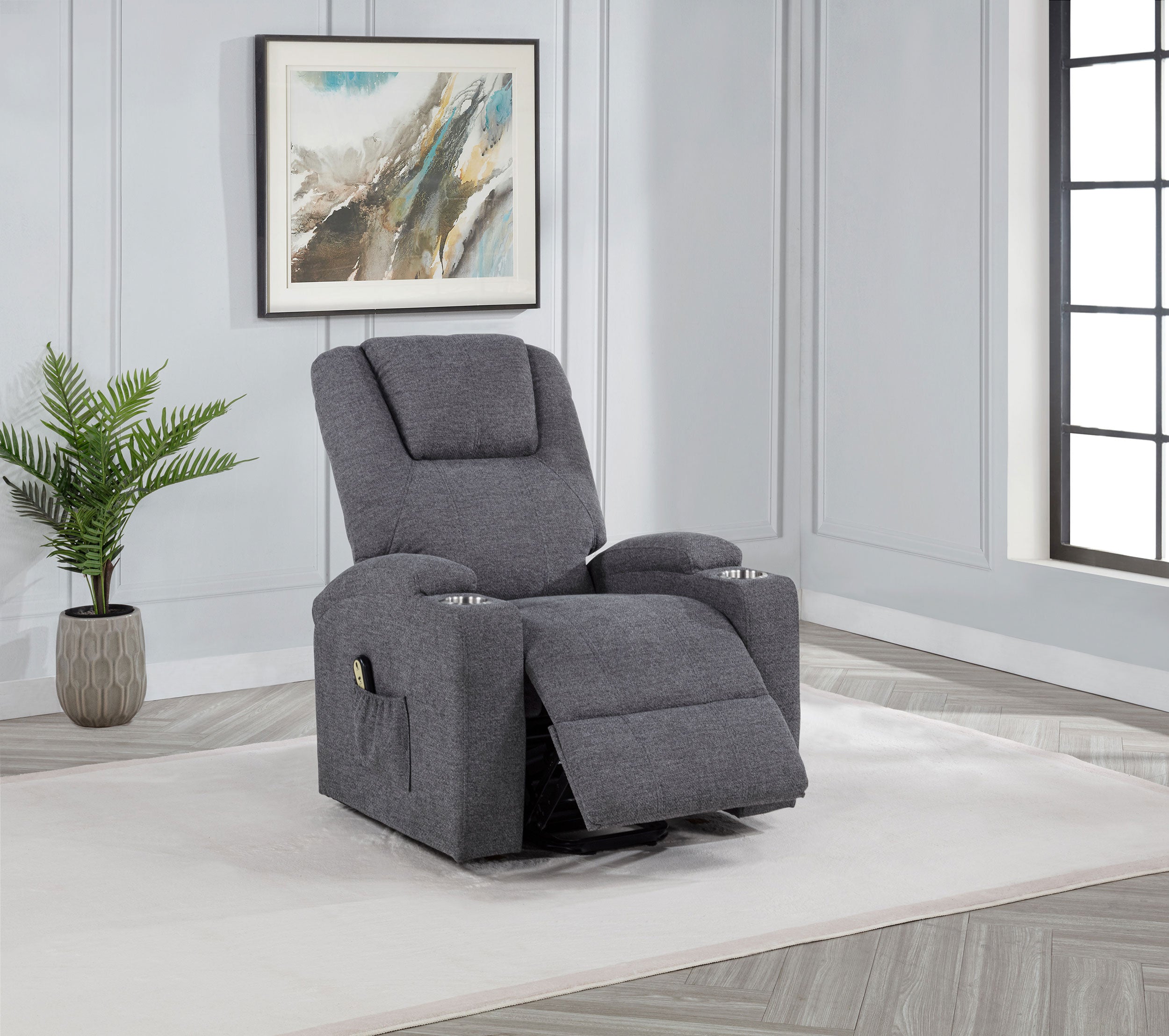 Louie Power Lift Massage Recliner - Ideal Furniture (Fresno,CA)