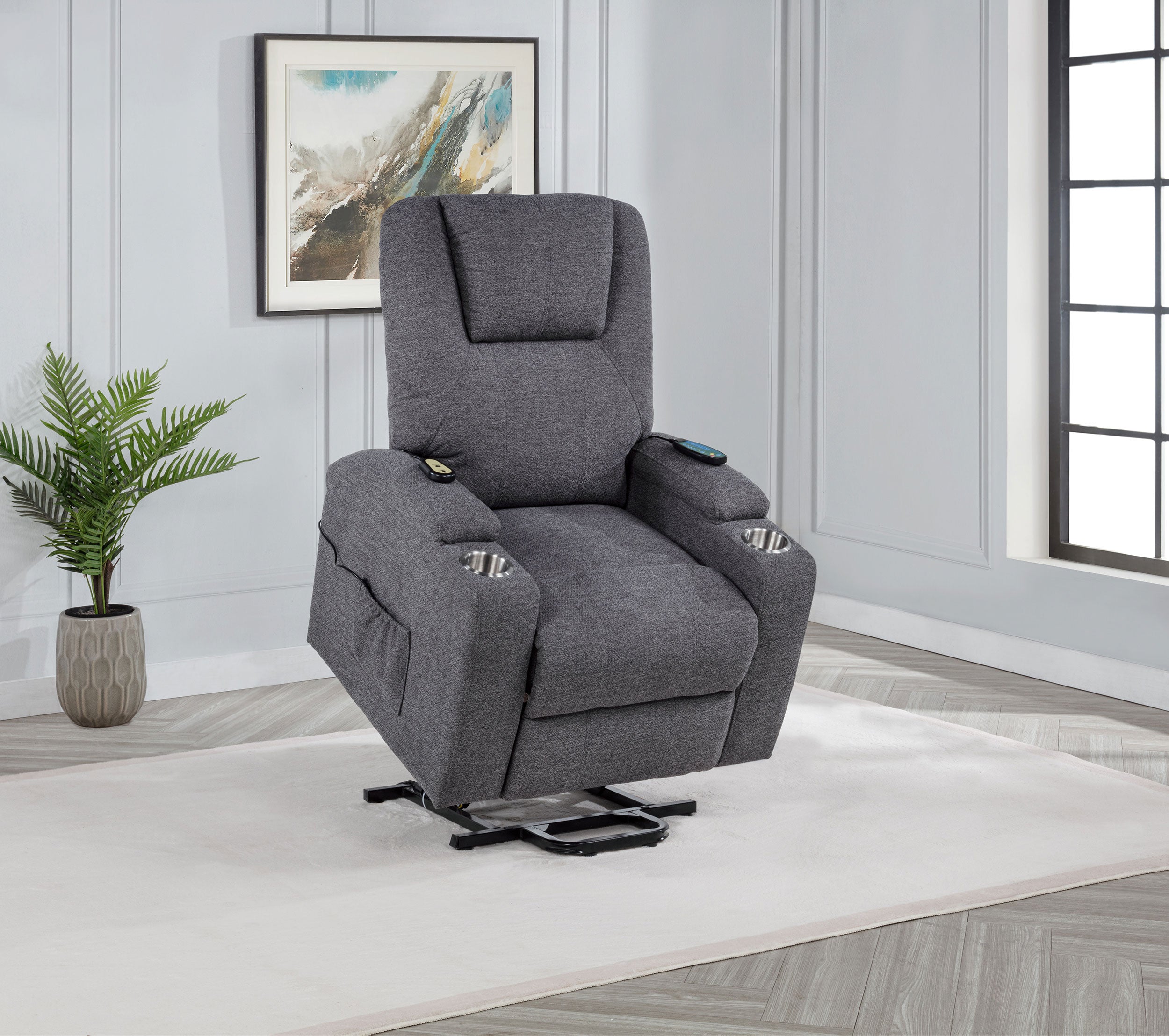 Louie Power Lift Massage Recliner - Ideal Furniture (Fresno,CA)