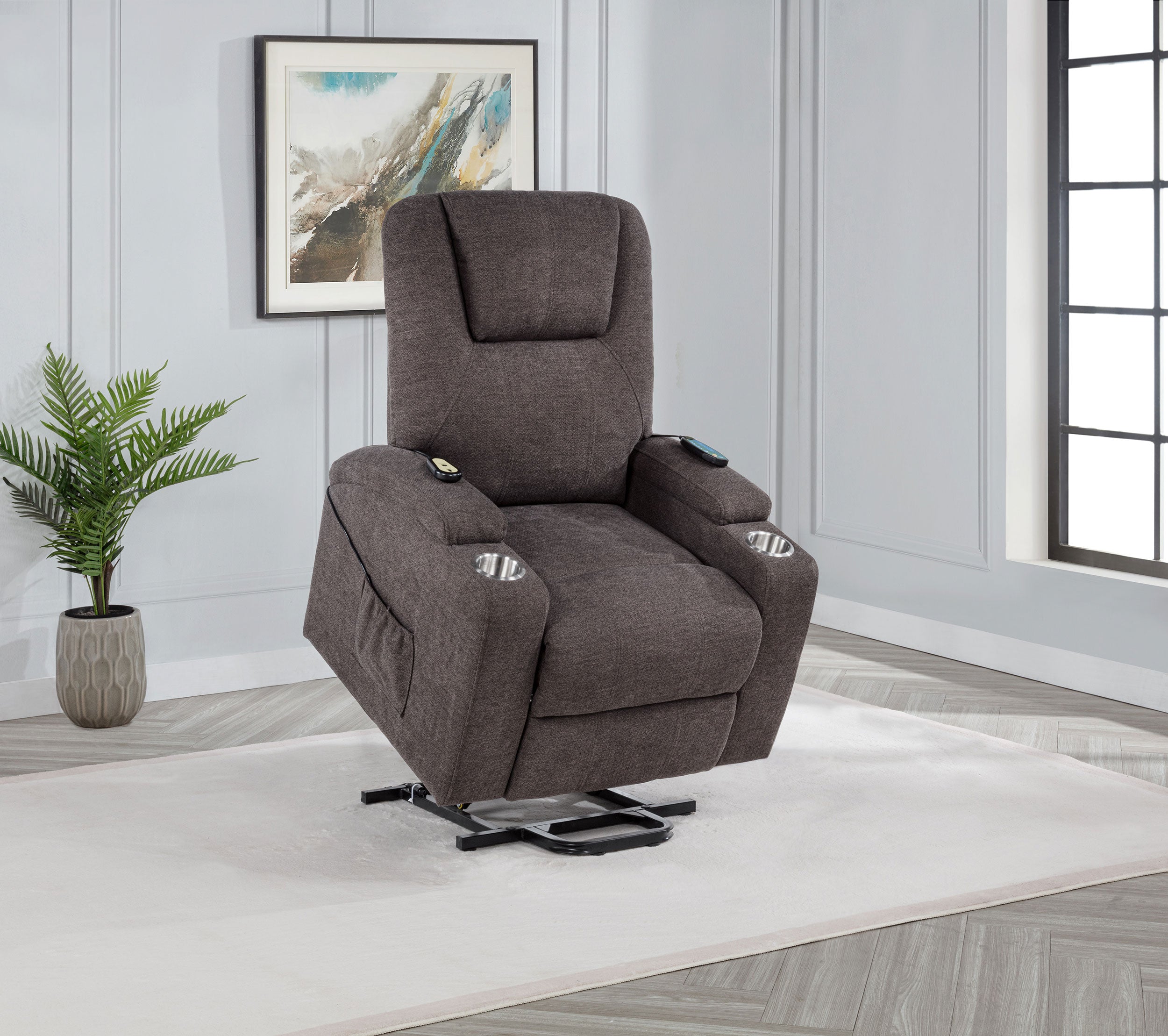 Louie Power Lift Massage Recliner - Ideal Furniture (Fresno,CA)