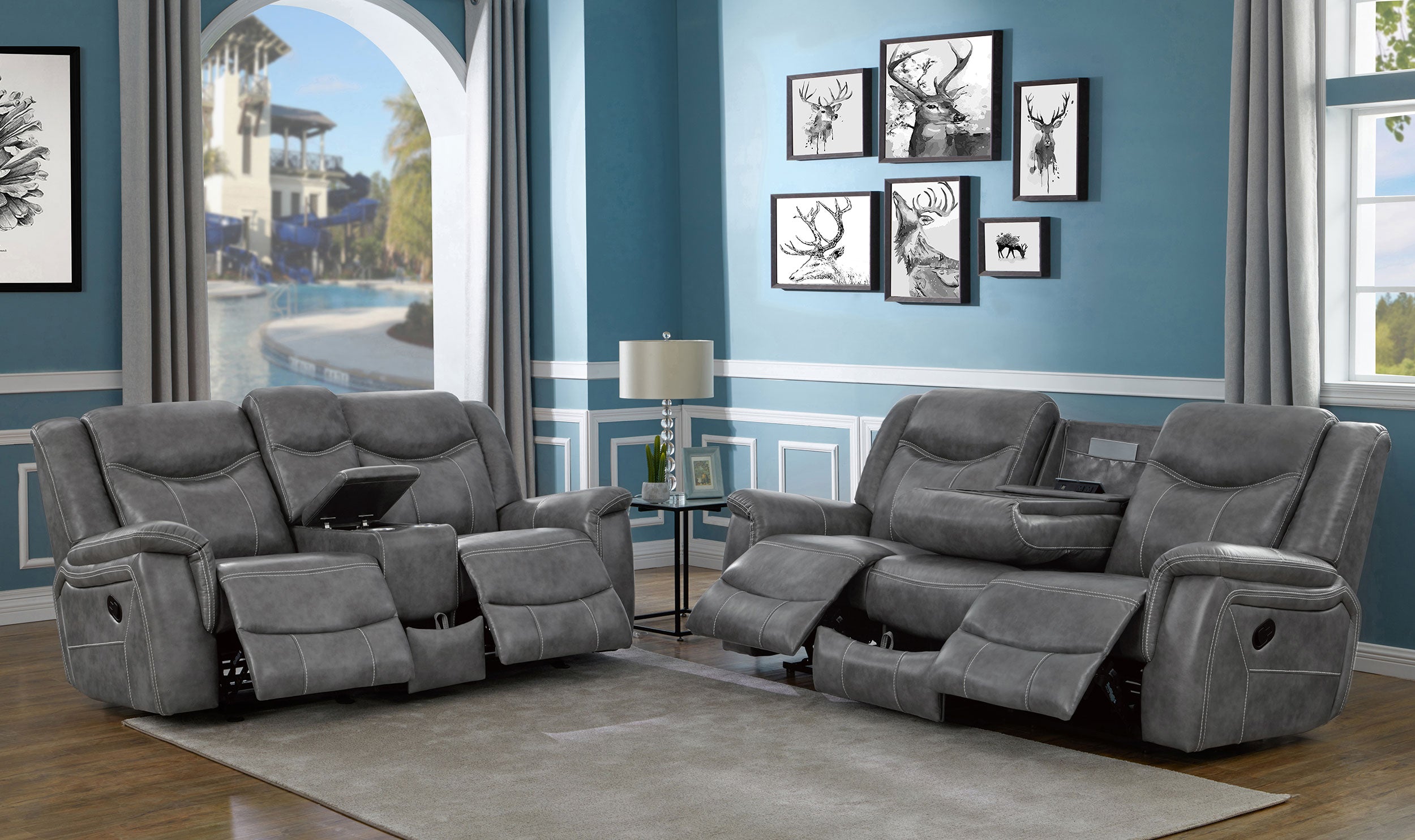 Conrad Reclining Sofa Set - Ideal Furniture (Fresno,CA)