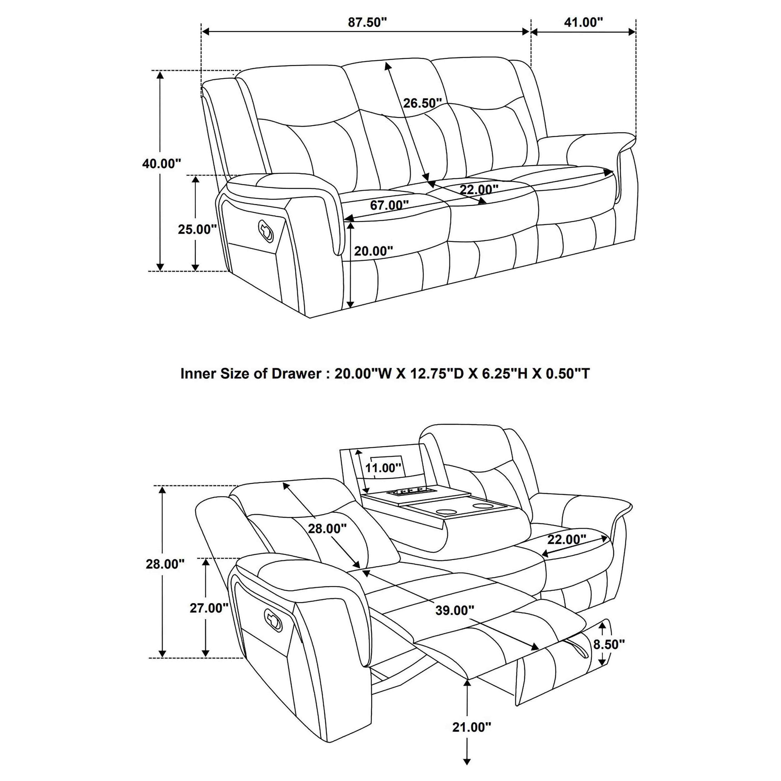 Conrad Reclining Sofa - Ideal Furniture (Fresno,CA)
