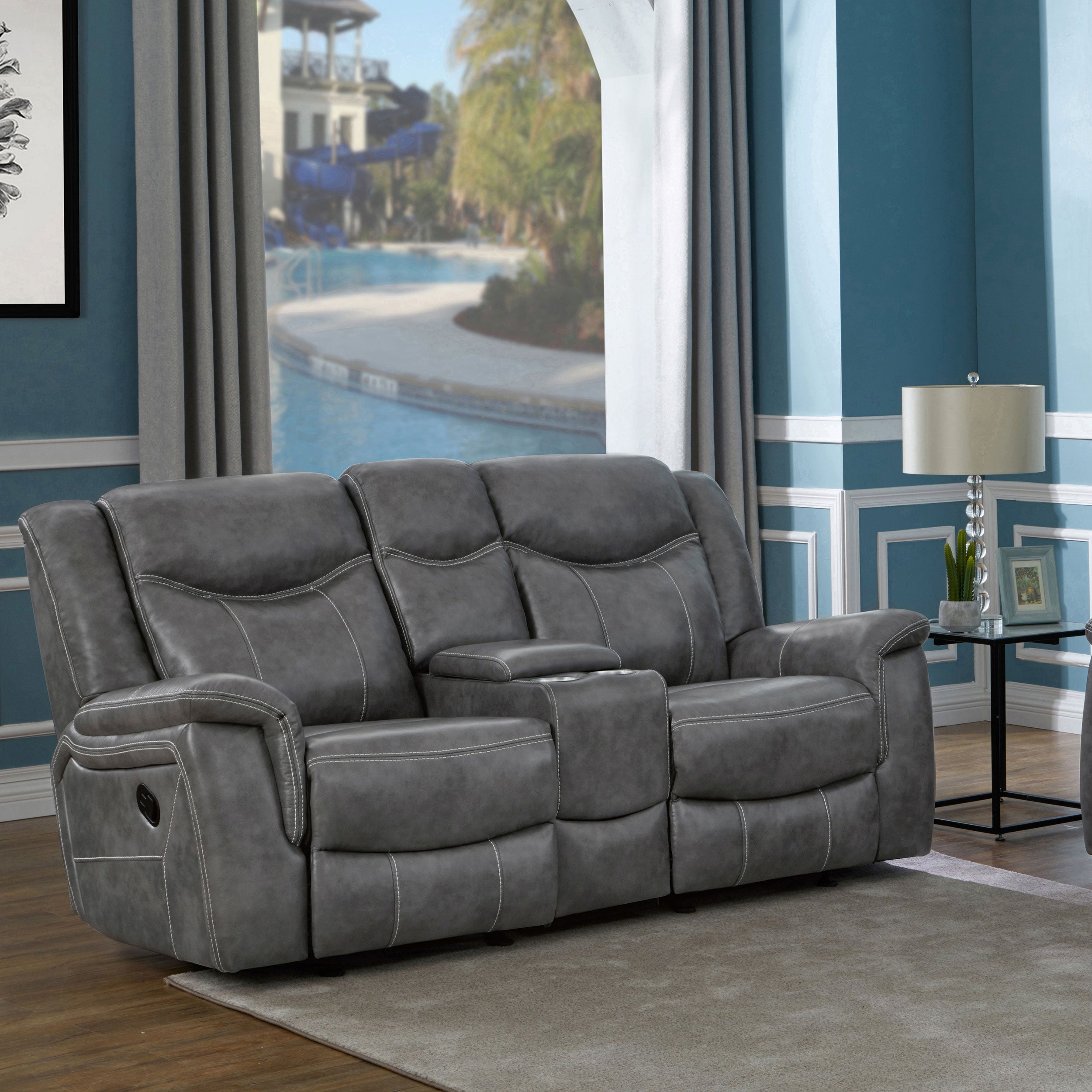 Conrad Reclining Glider Loveseat - Ideal Furniture (Fresno,CA)