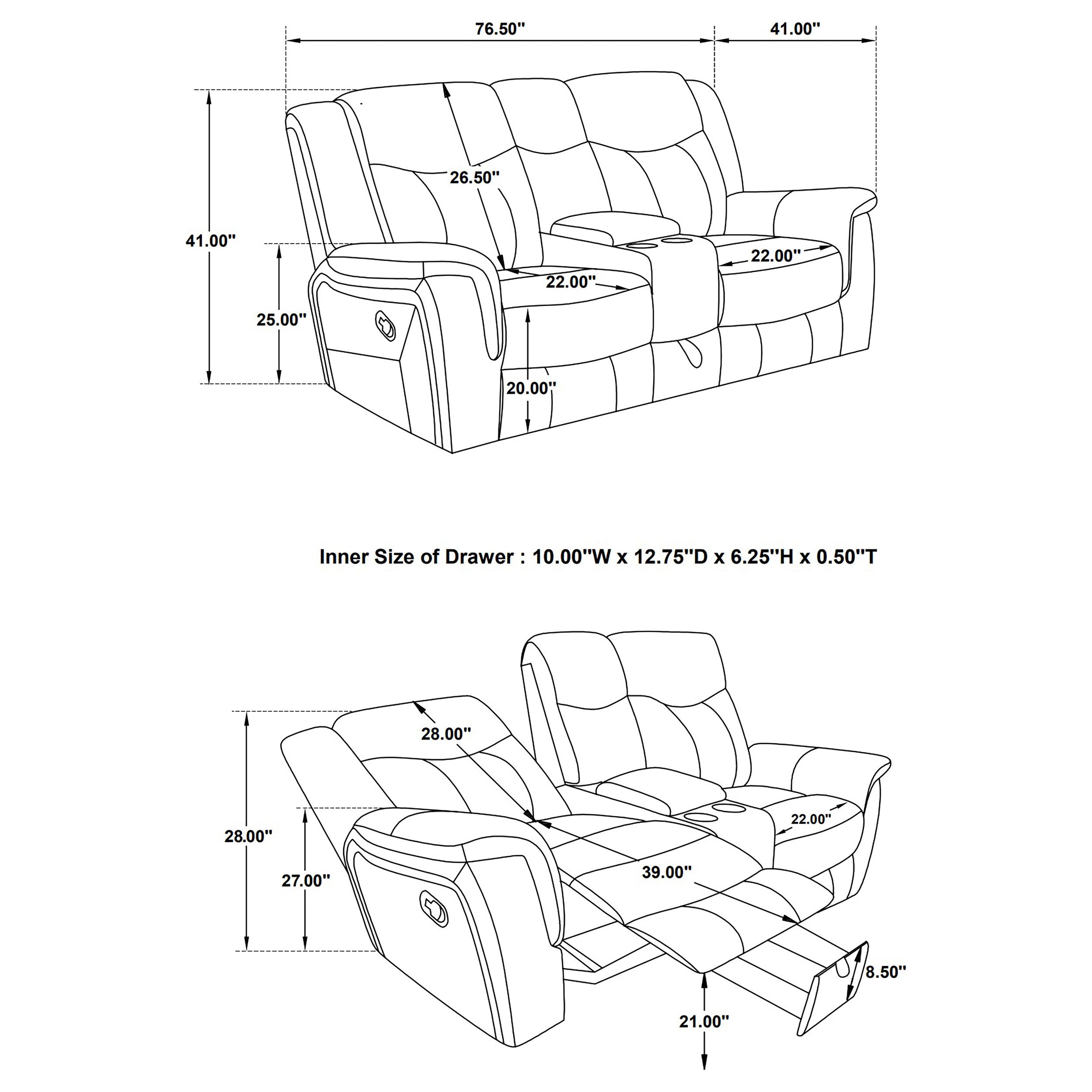 Conrad Reclining Glider Loveseat - Ideal Furniture (Fresno,CA)