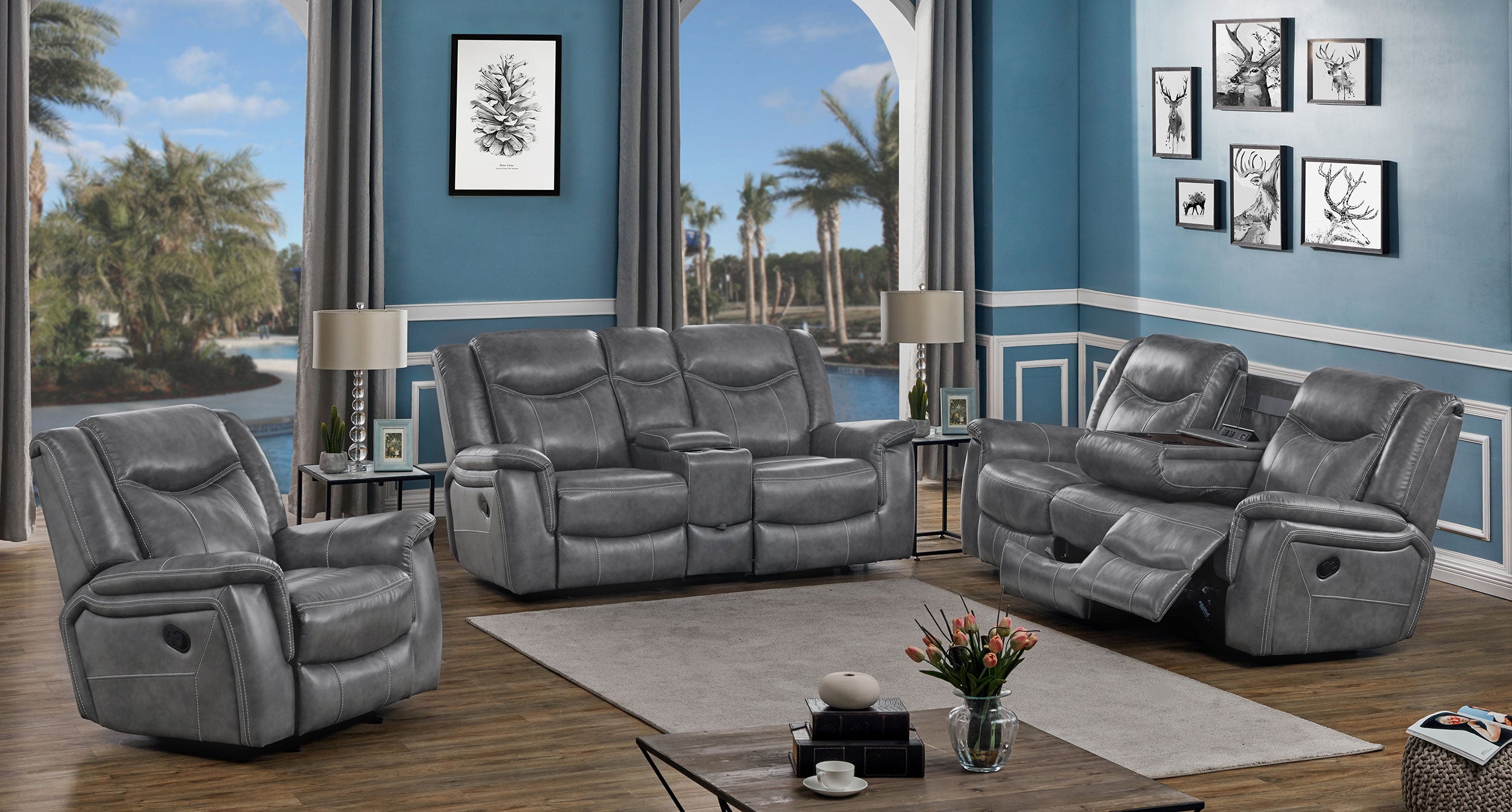 Conrad Reclining Glider Loveseat - Ideal Furniture (Fresno,CA)
