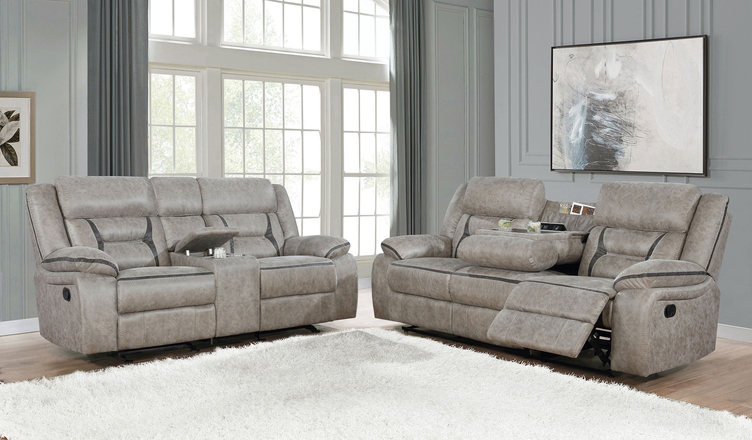 Greer Reclining Sofa Set - Ideal Furniture (Fresno,CA)