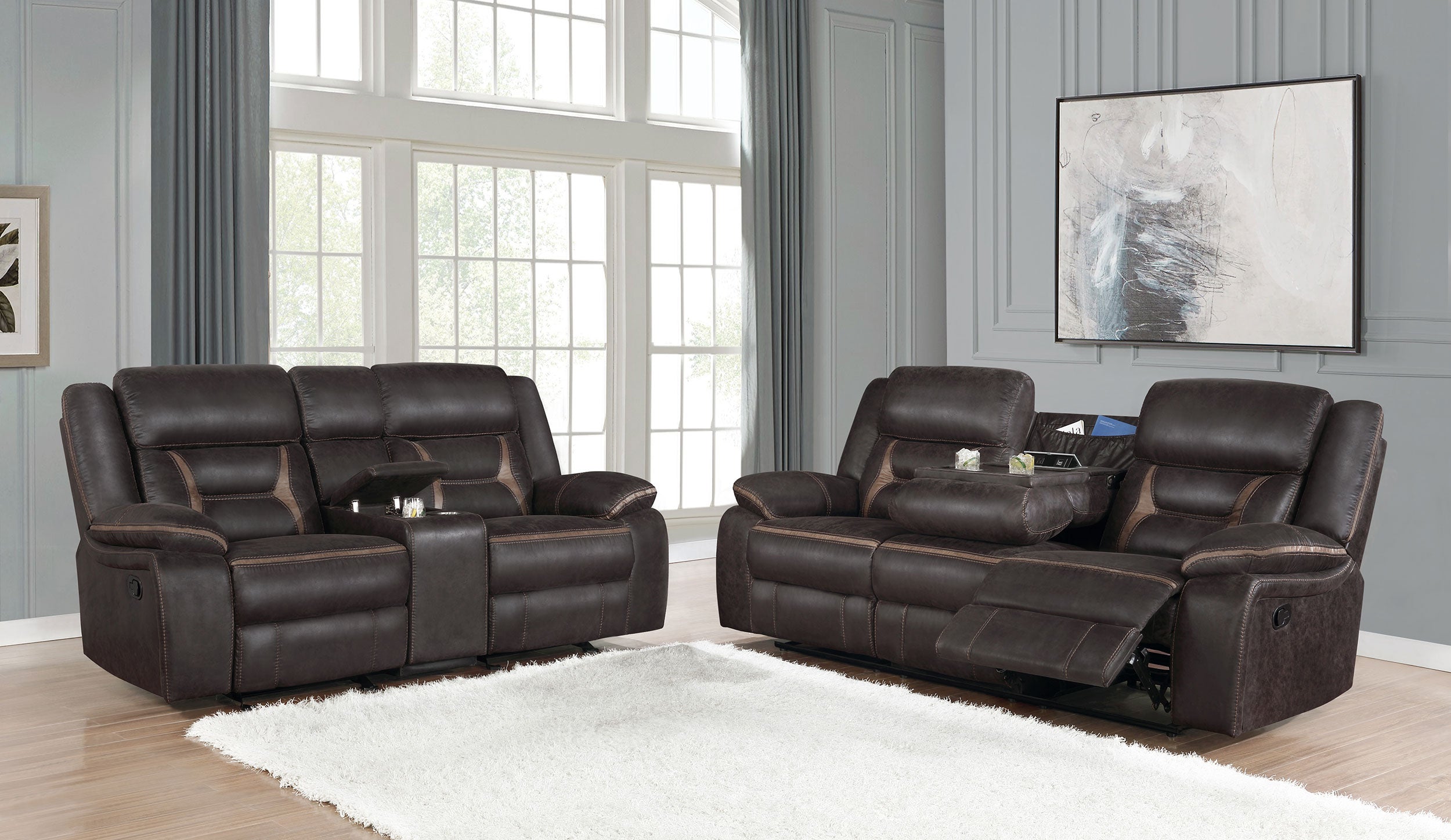 Greer Reclining Sofa Set - Ideal Furniture (Fresno,CA)