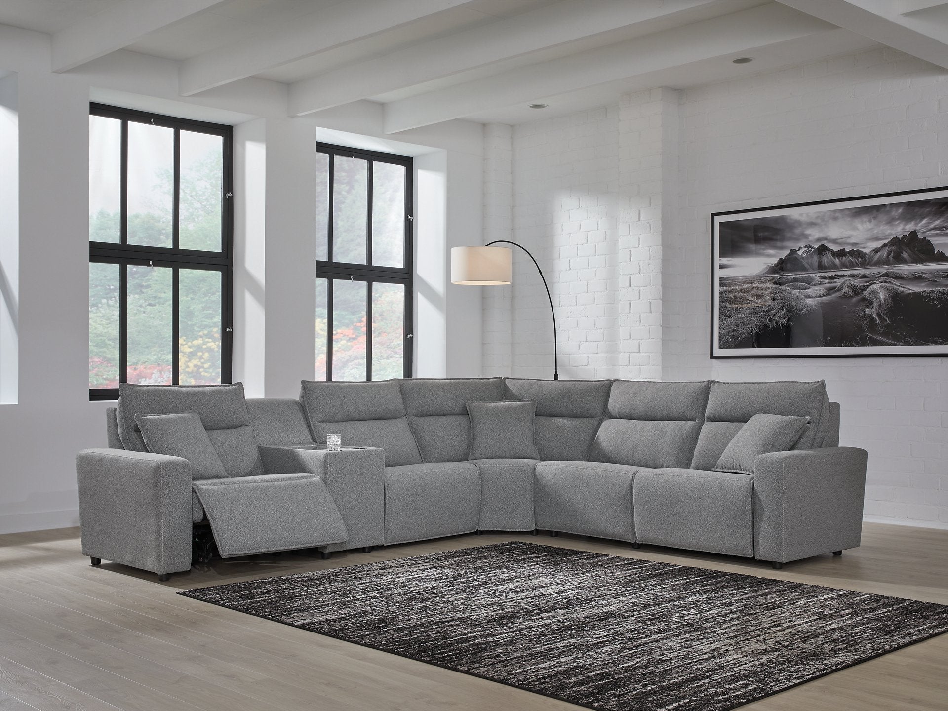 Modmax Reclining Sectional with Console - Ideal Furniture (Fresno,CA)