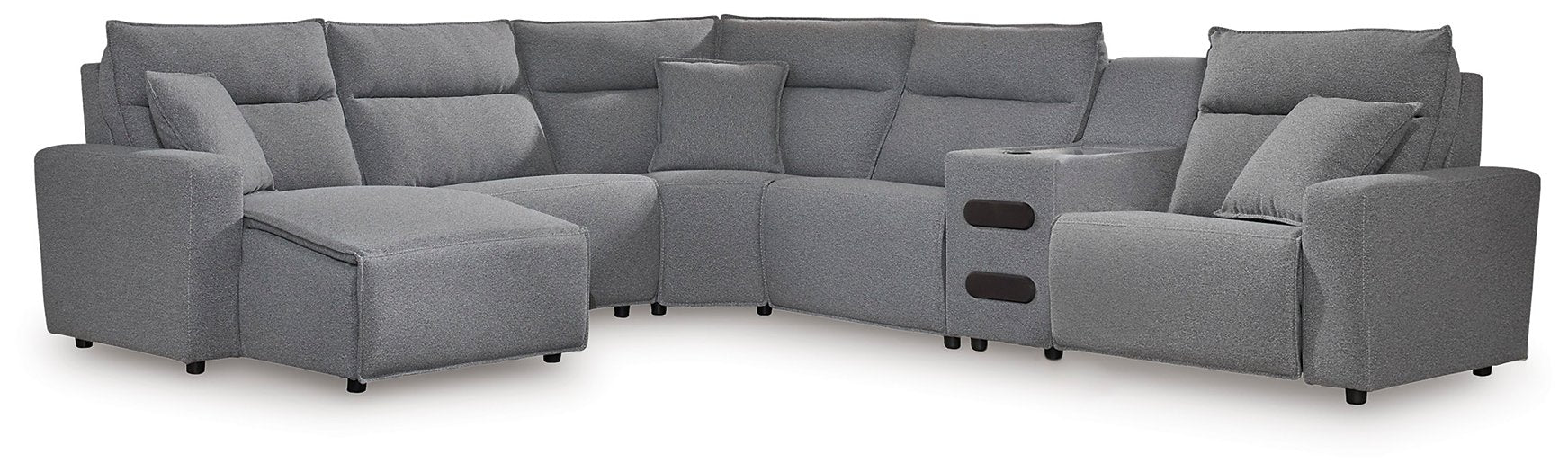 ModMax II Reclining Sectional with Chaise and Audio Console - Ideal Furniture (Fresno,CA)