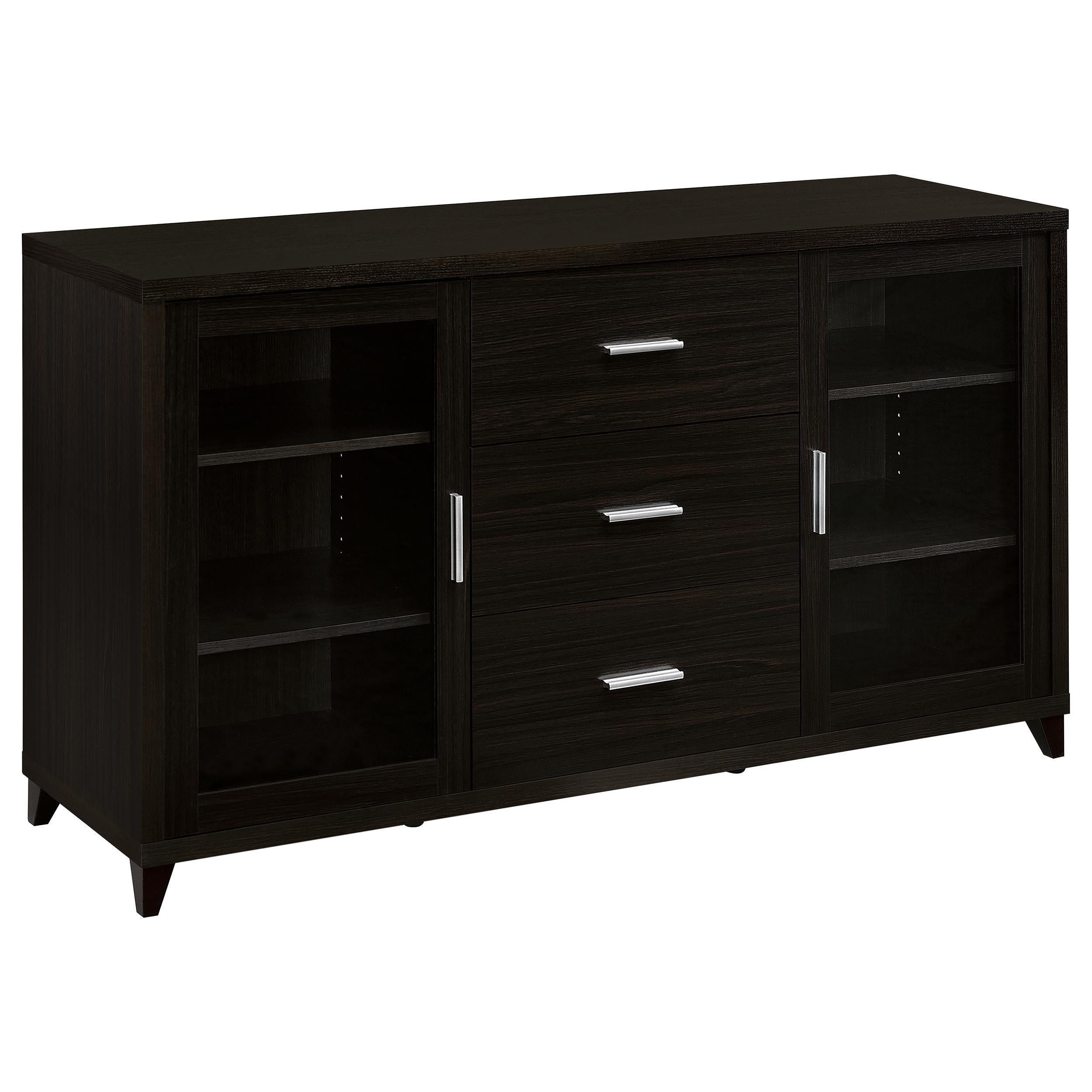 Lewes 2-door TV Stand with Adjustable Shelves Cappuccino - Ideal Furniture (Fresno,CA)