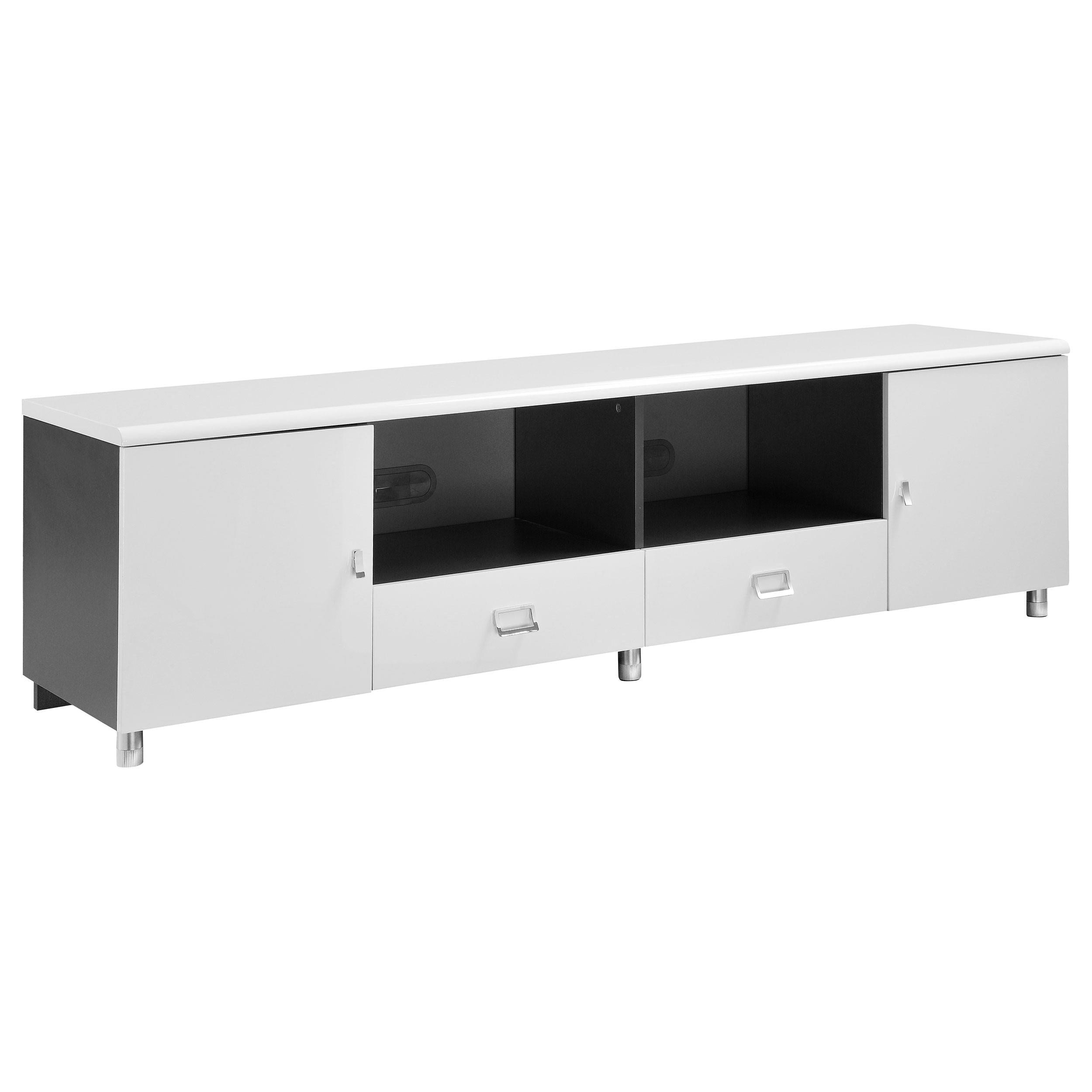 Burkett 2-drawer TV Console White and Grey - Ideal Furniture (Fresno,CA)