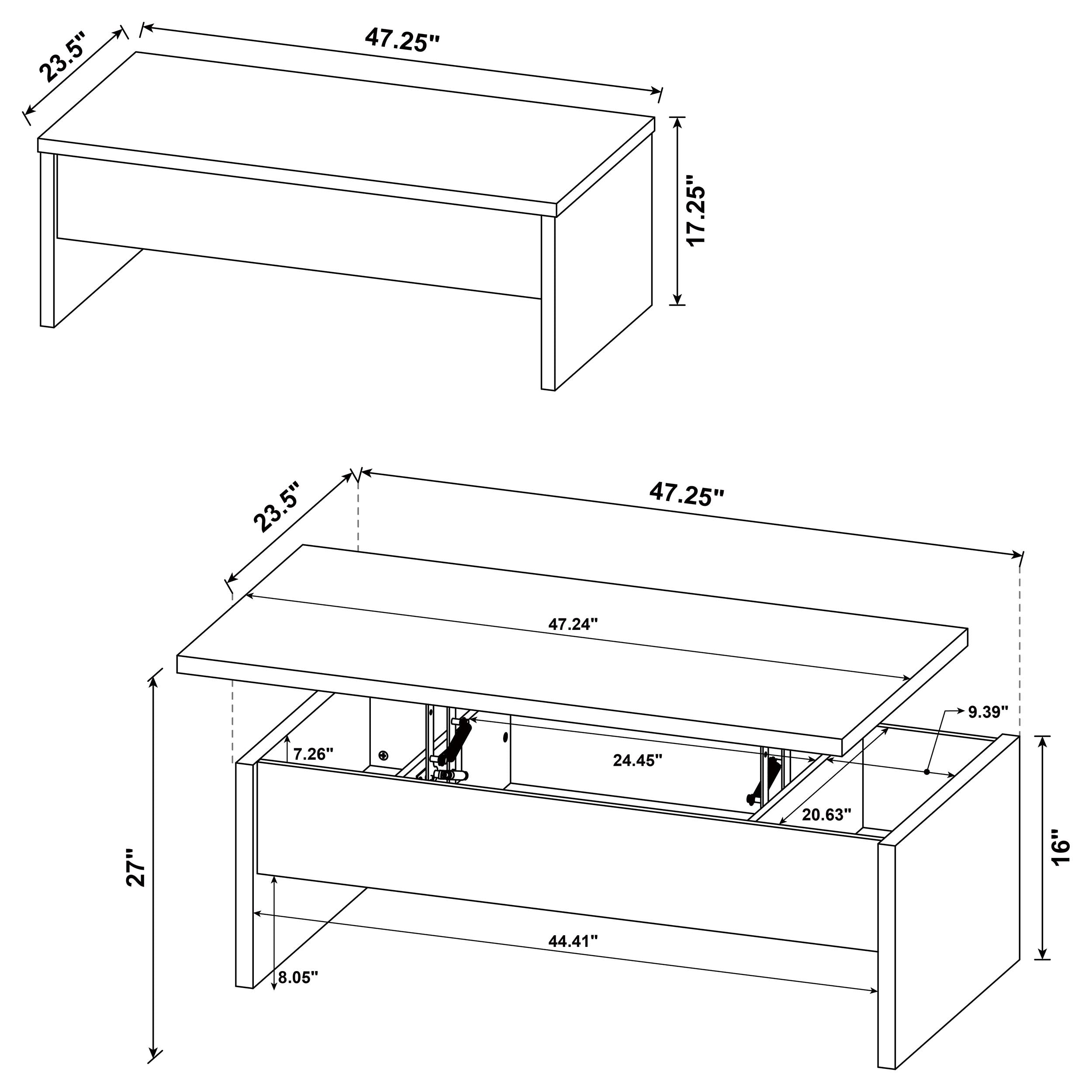 Canoga Lift-Top Coffee Table Set - Ideal Furniture (Fresno,CA)