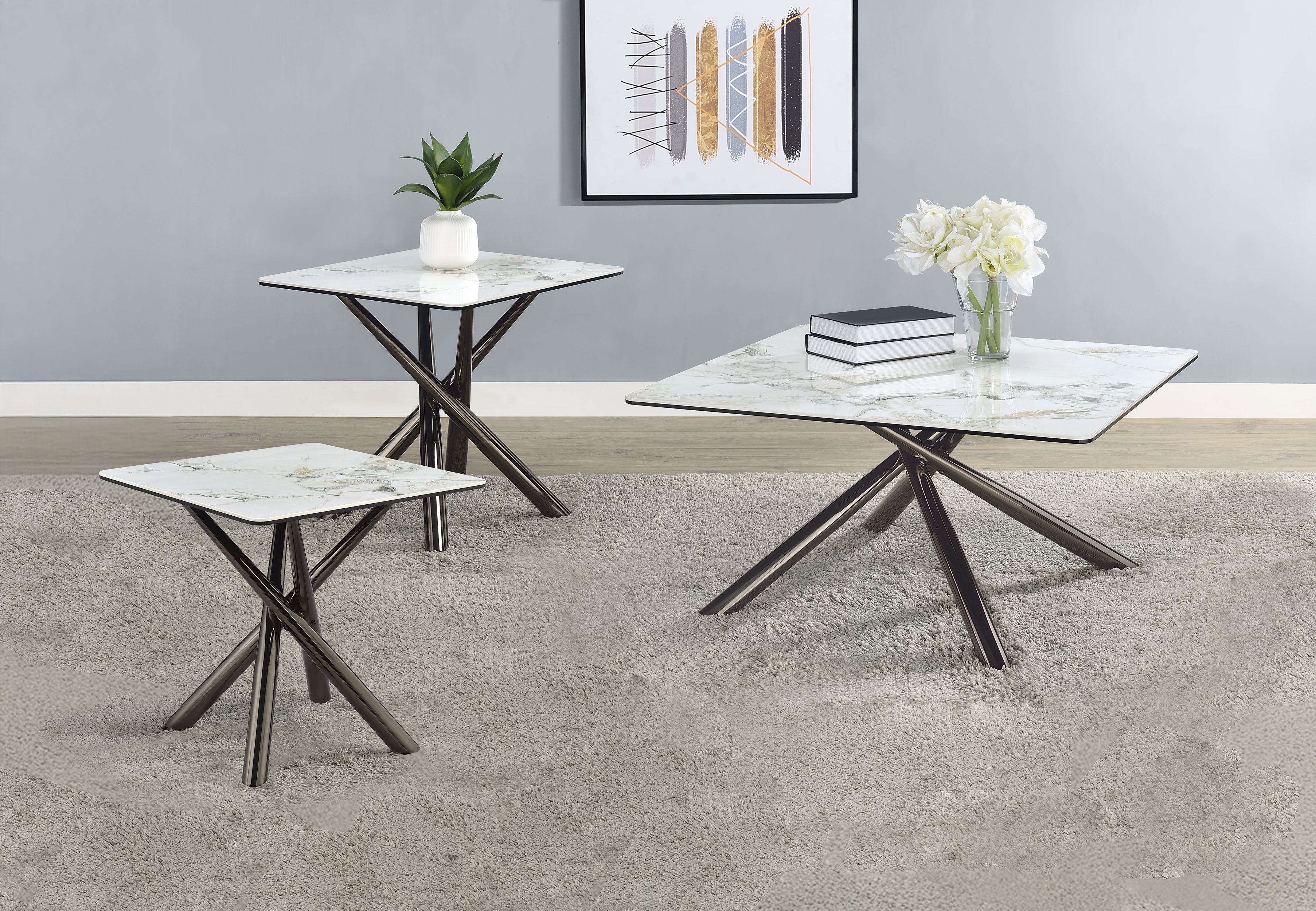 Carvell Coffee Table Set - Ideal Furniture (Fresno,CA)