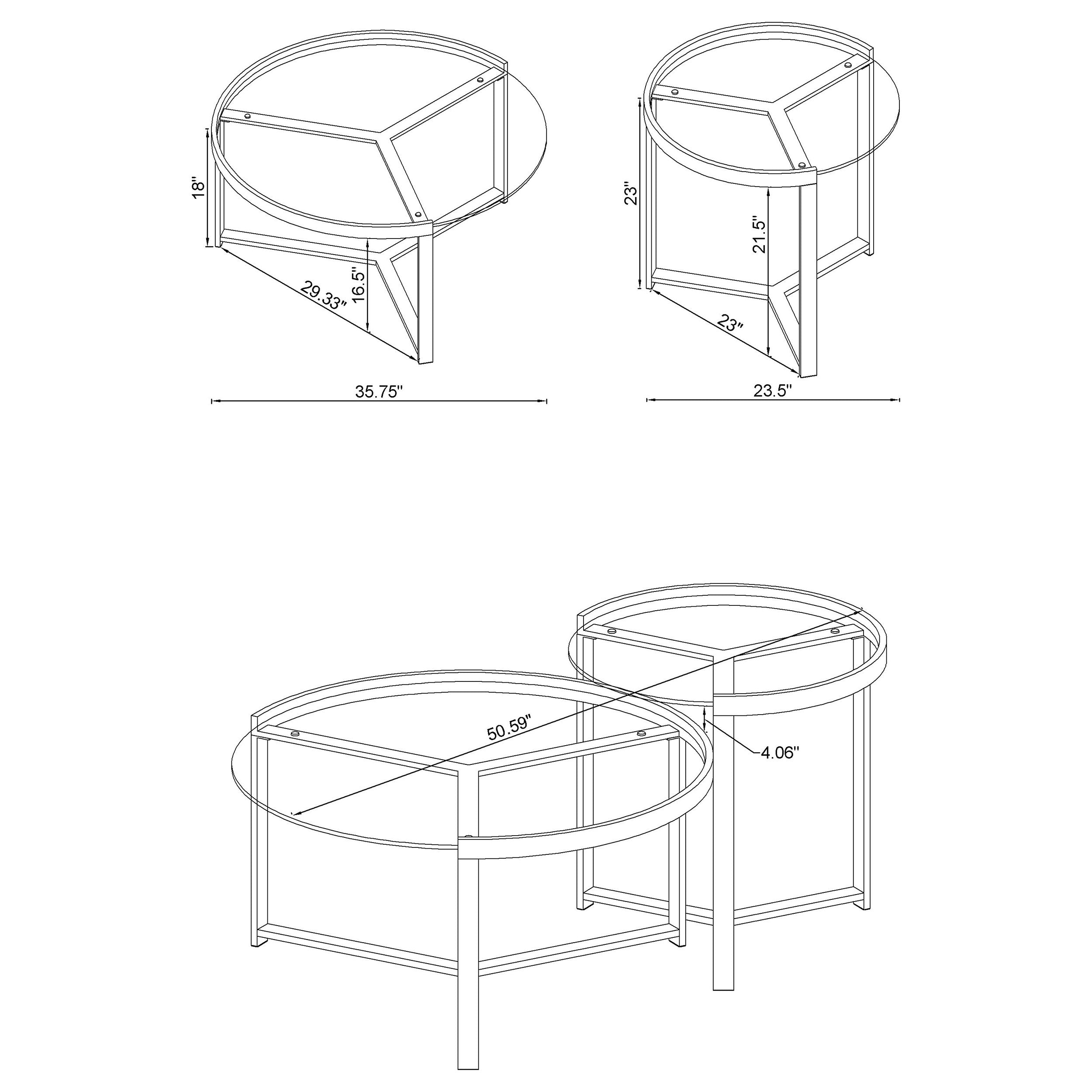 Delia Nesting Coffee Table - Ideal Furniture (Fresno,CA)