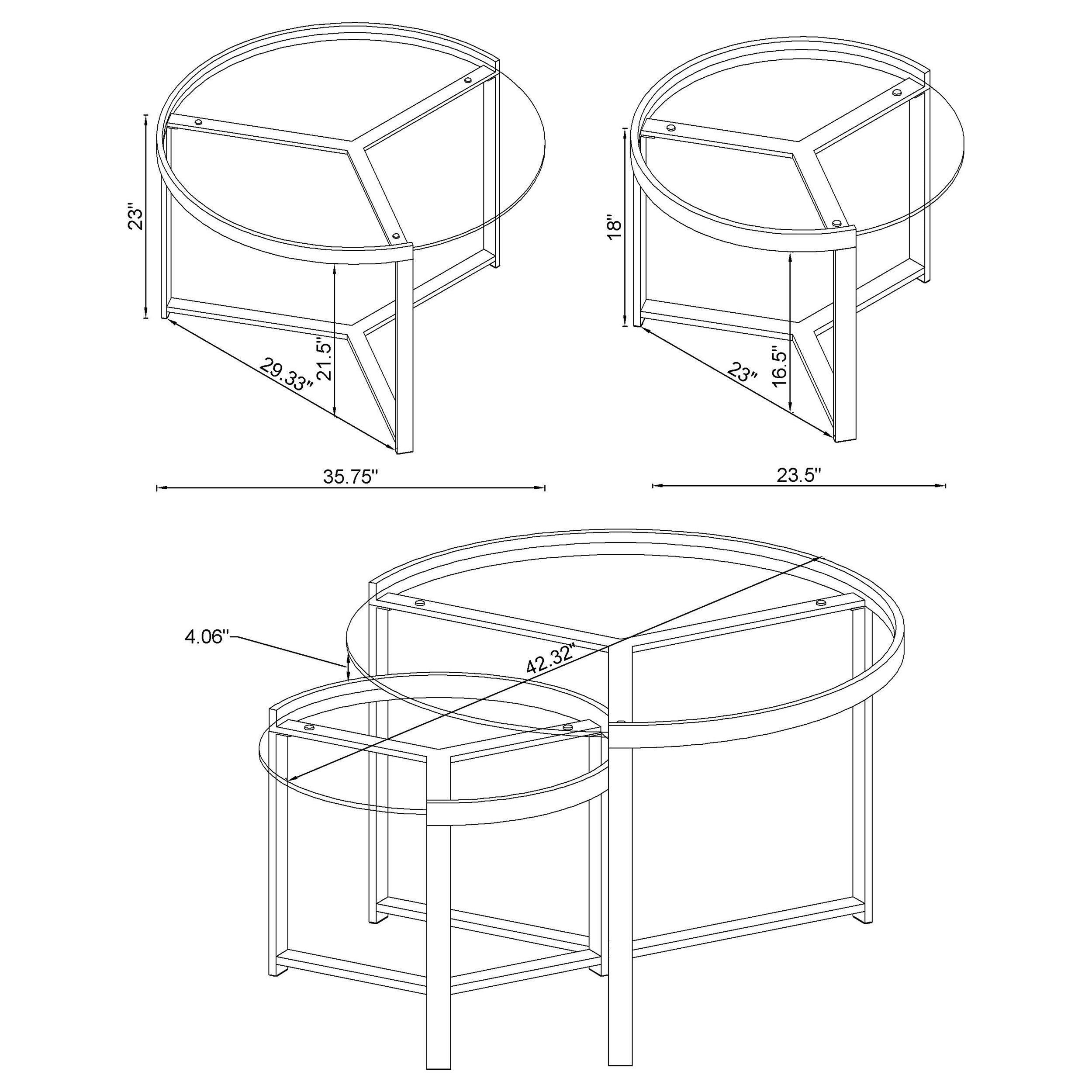Delia Nesting Coffee Table - Ideal Furniture (Fresno,CA)