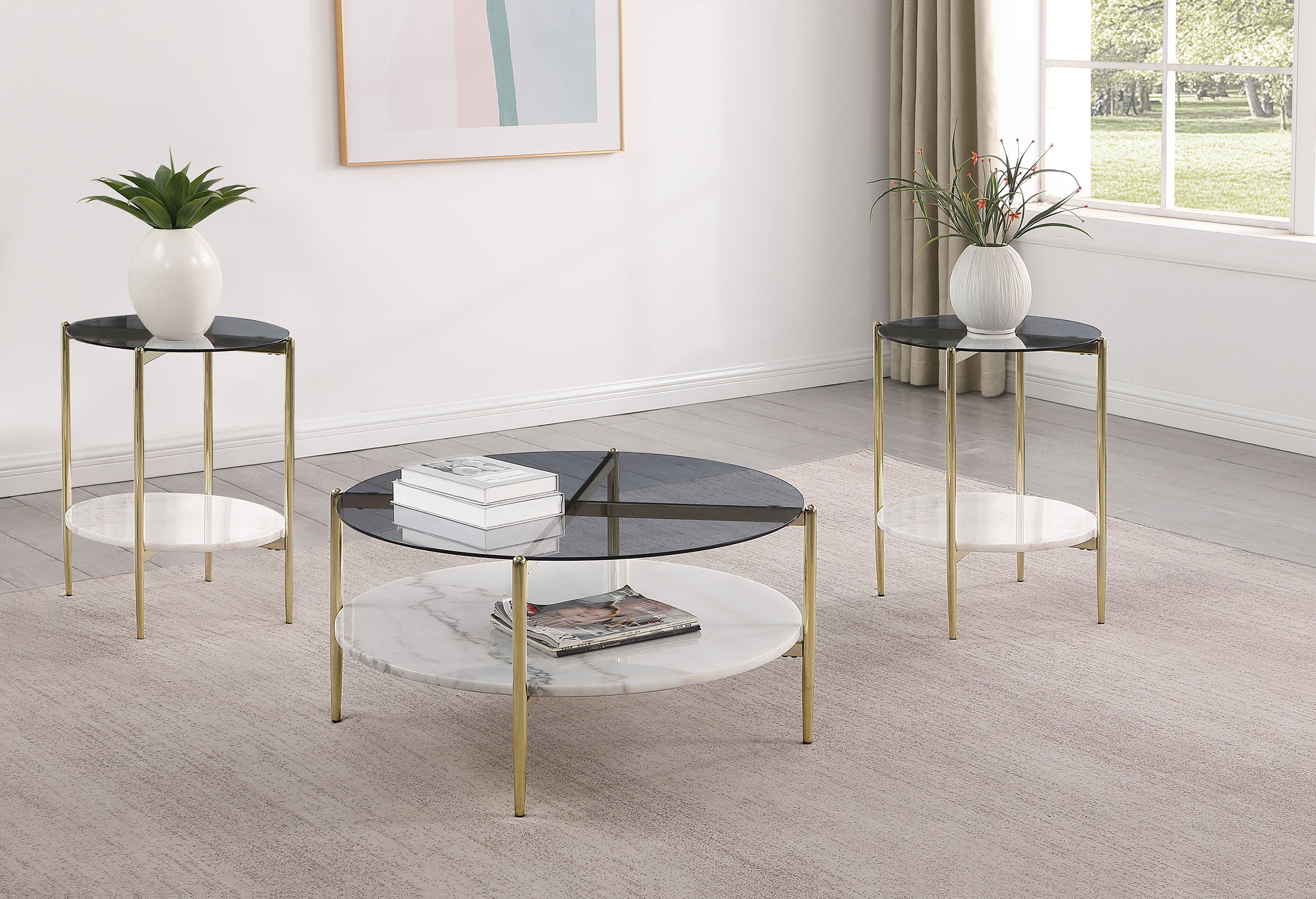 Jonelle Coffee Table Set - Ideal Furniture (Fresno,CA)