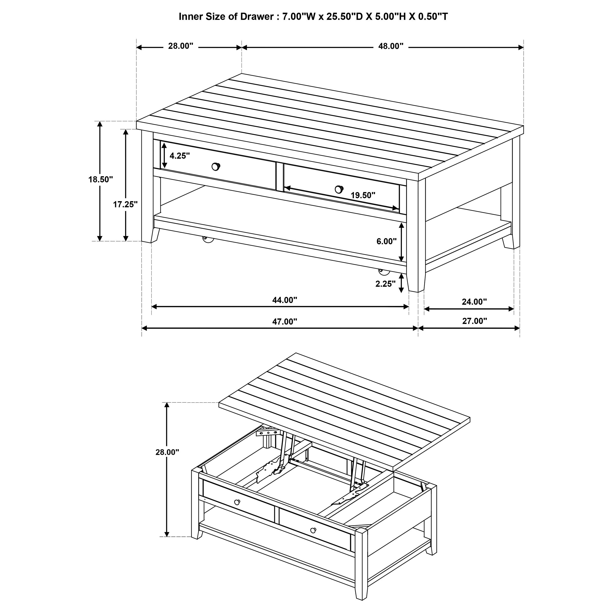 Payne Mobile Lift-Top Coffee Table - Ideal Furniture (Fresno,CA)
