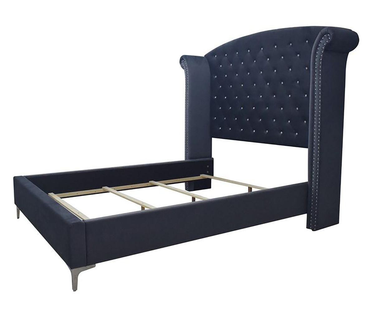Crown Mark Furniture Lucinda Queen Upholstered Panel Bed in Gray B9260-Q - Ideal Furniture (Fresno,CA)